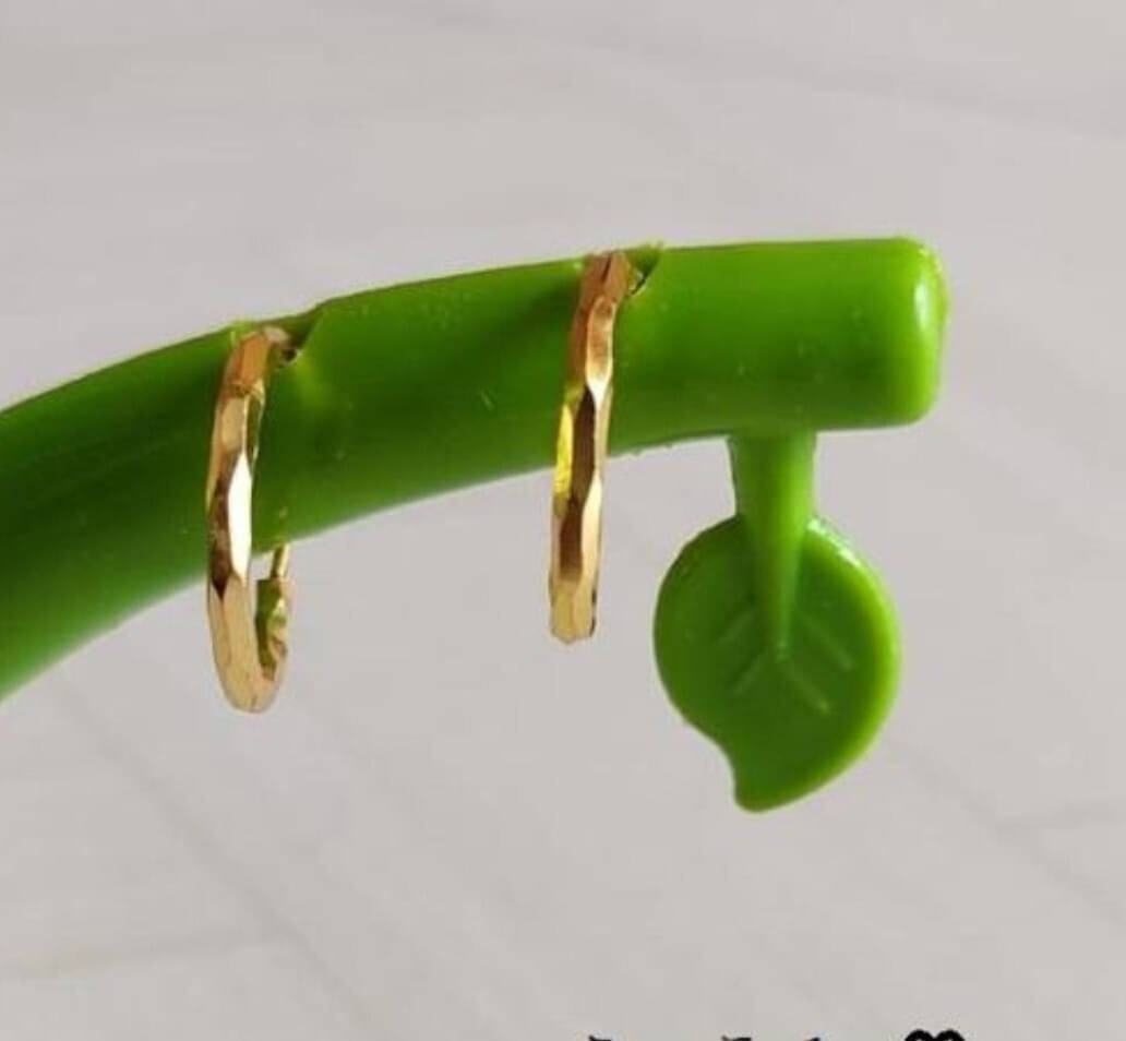     			Renu Creation Golden Hoops Earrings ( Pack of 1 )