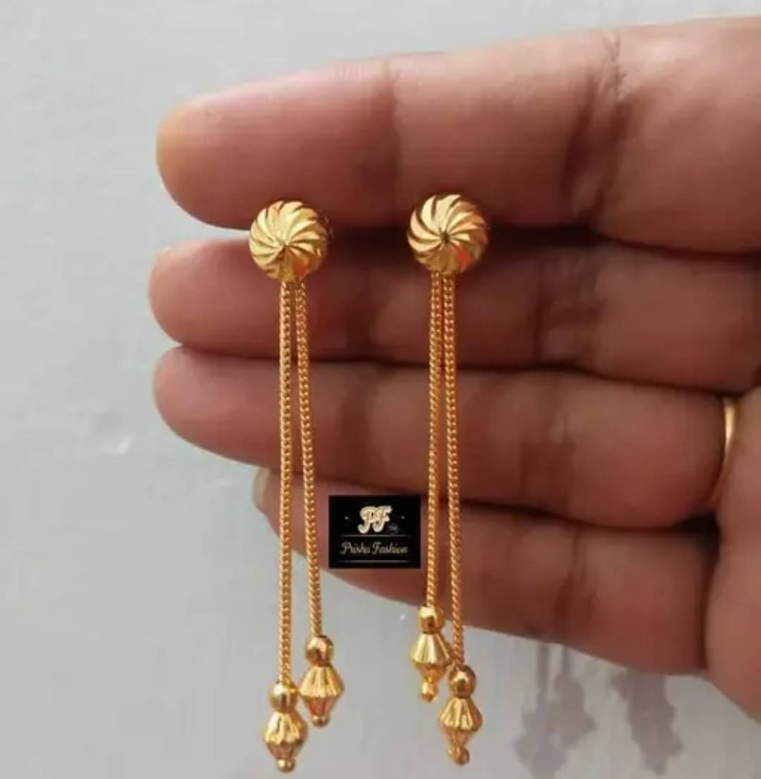     			Renu Creation Golden Hoops Earrings ( Pack of 1 )