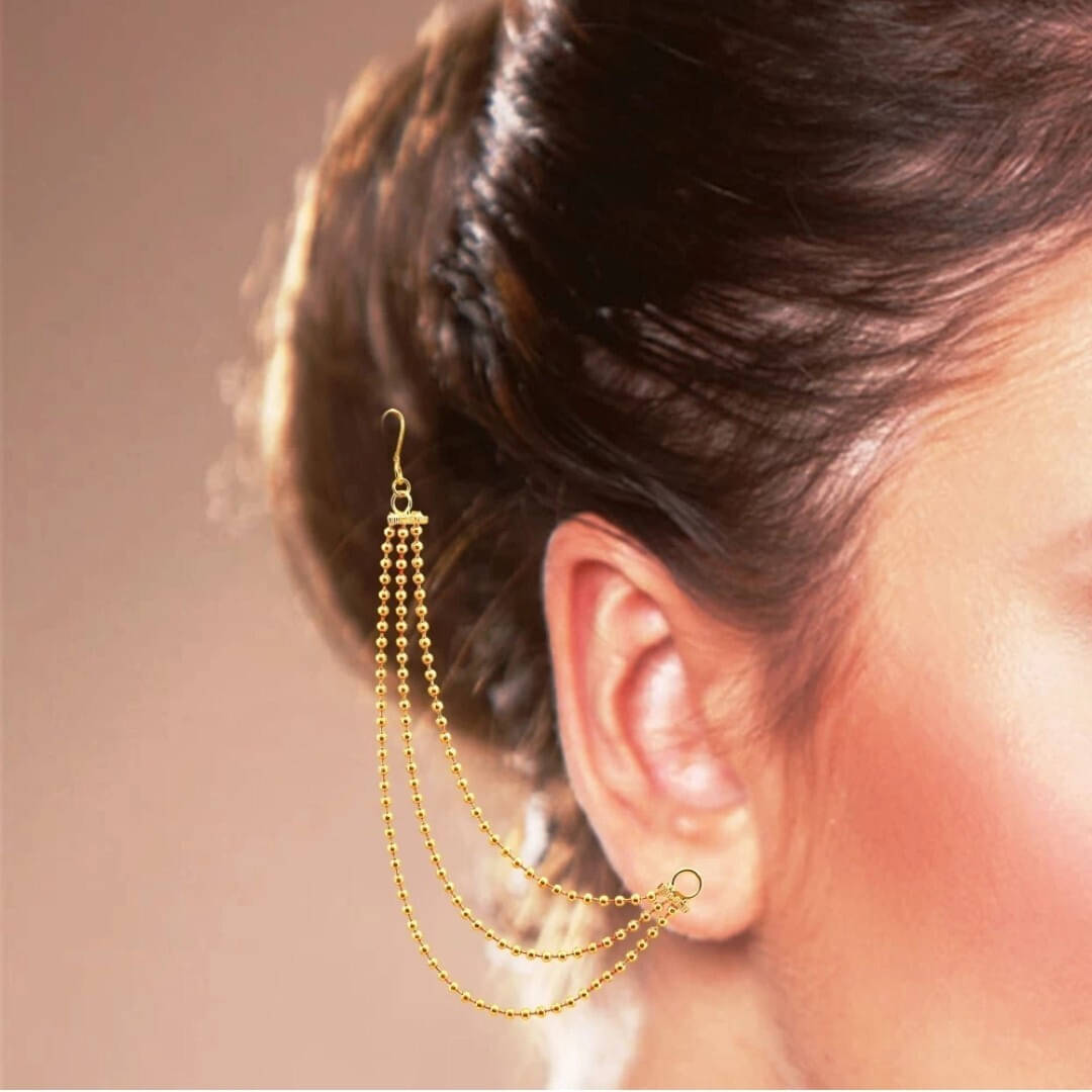     			Renu Creation Golden Hoops Earrings ( Pack of 1 )