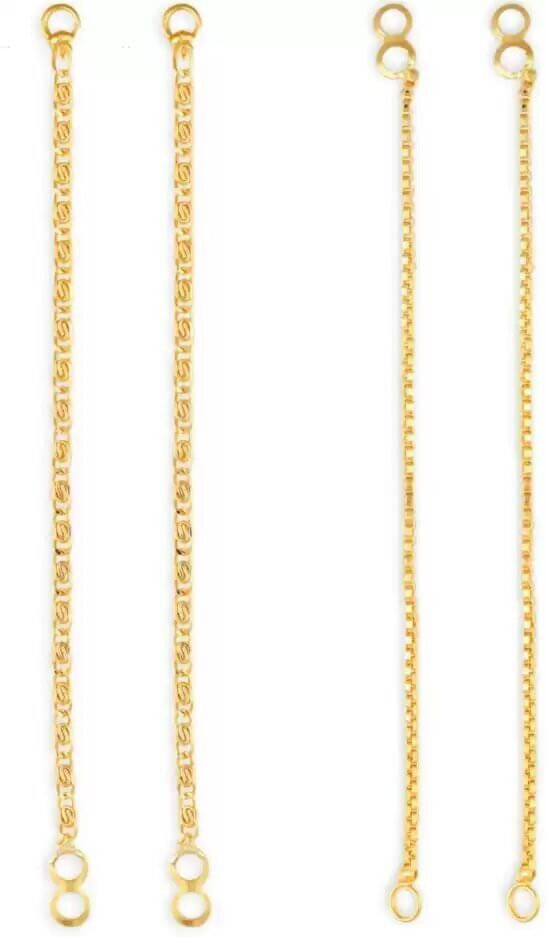     			Renu Creation Golden Hoops Earrings ( Pack of 1 )