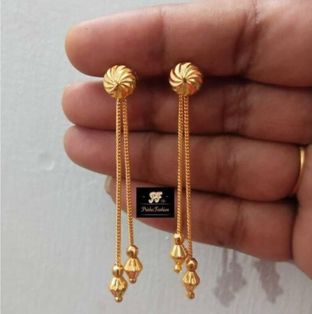     			Renu Creation Golden Hoops Earrings ( Pack of 1 )
