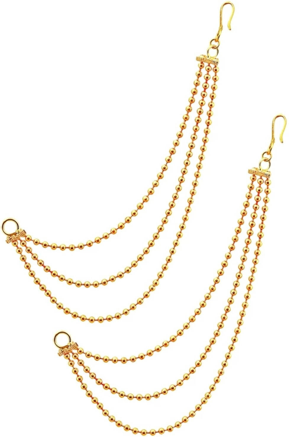     			Renu Creation Golden Hoops Earrings ( Pack of 1 )