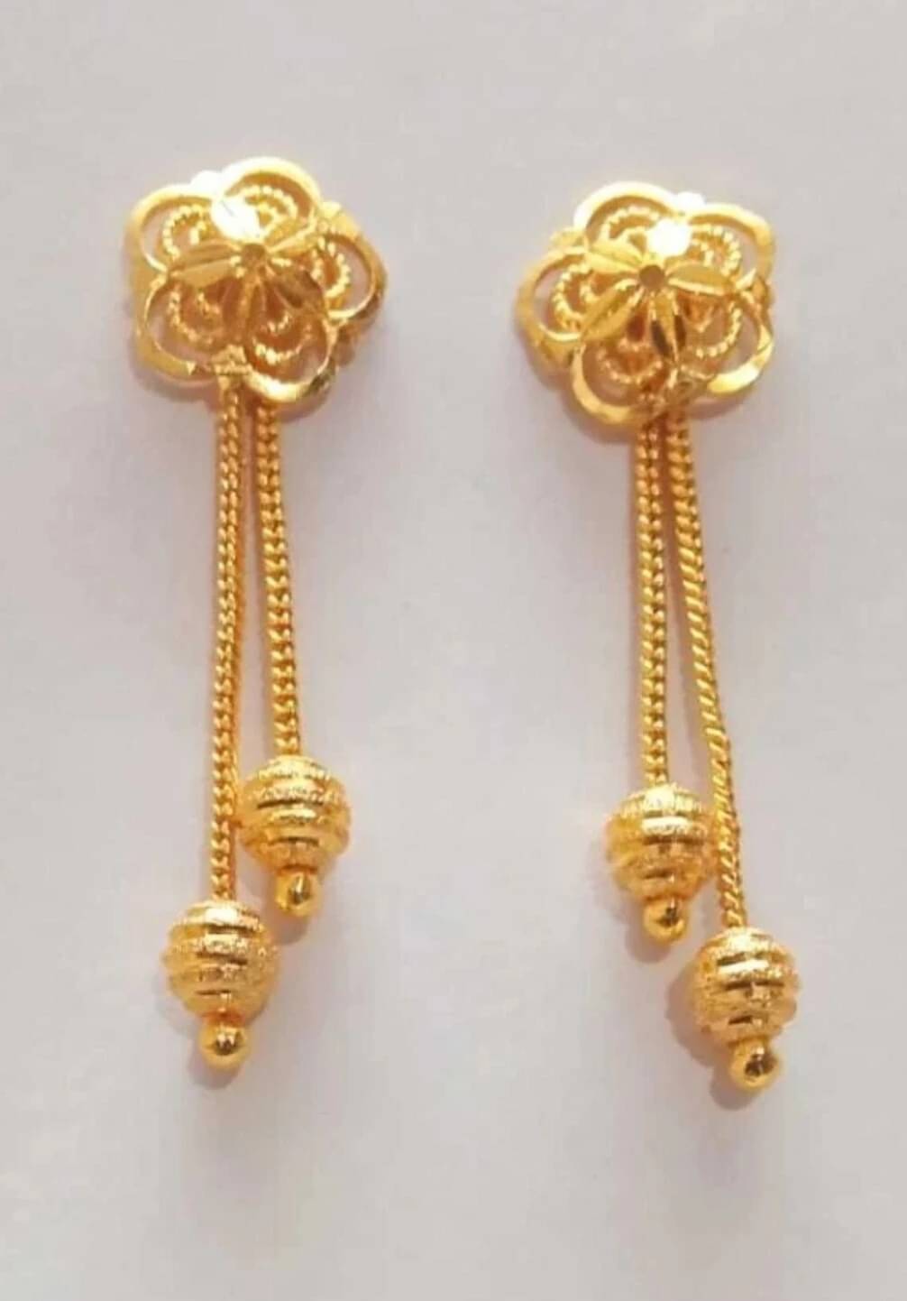     			Renu Creation Golden Hoops Earrings ( Pack of 1 )