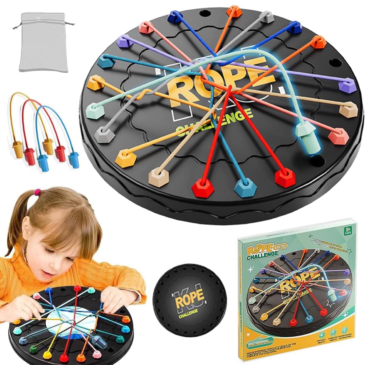     			Rope Untying Challenge Twisted Rope Knots Untangle Stack Puzzle Brainy Knots Untangling Table Puzzle Twist