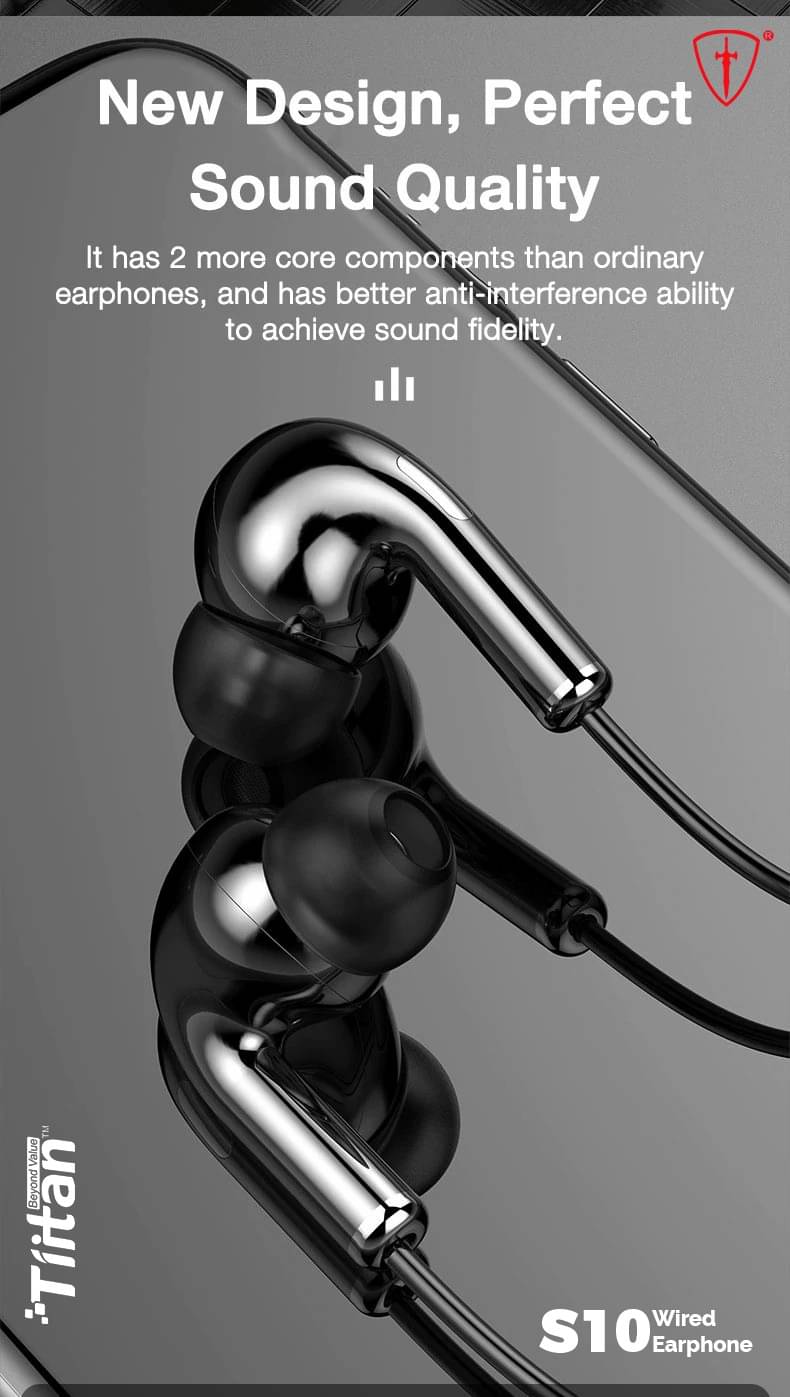     			SHIELD S10 Tiitan Stereo in-Ear Wired Earphone with Built-in Microphone