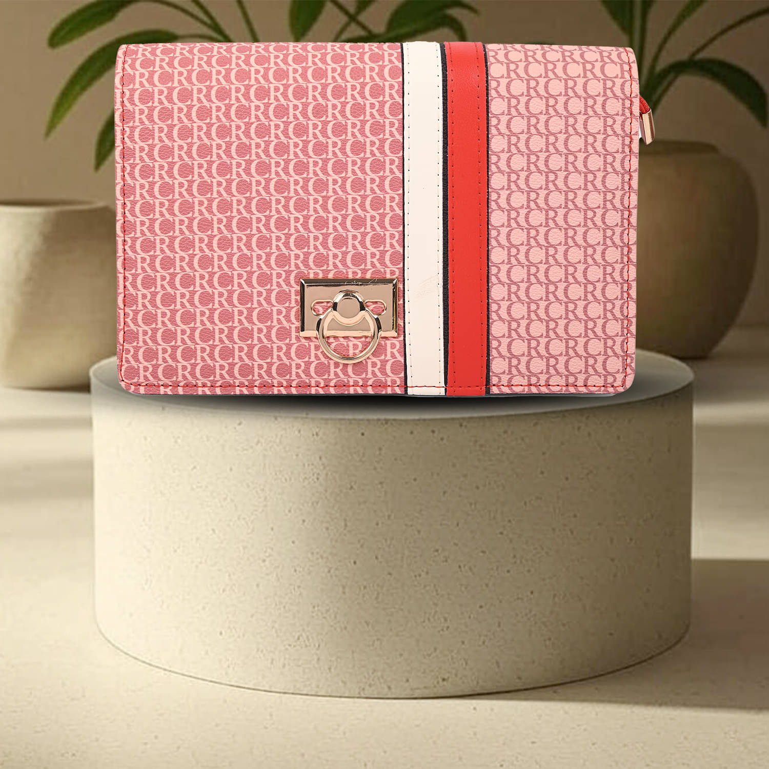     			Sageware Sling Bag Faux Leather Set of 1 ( Red )