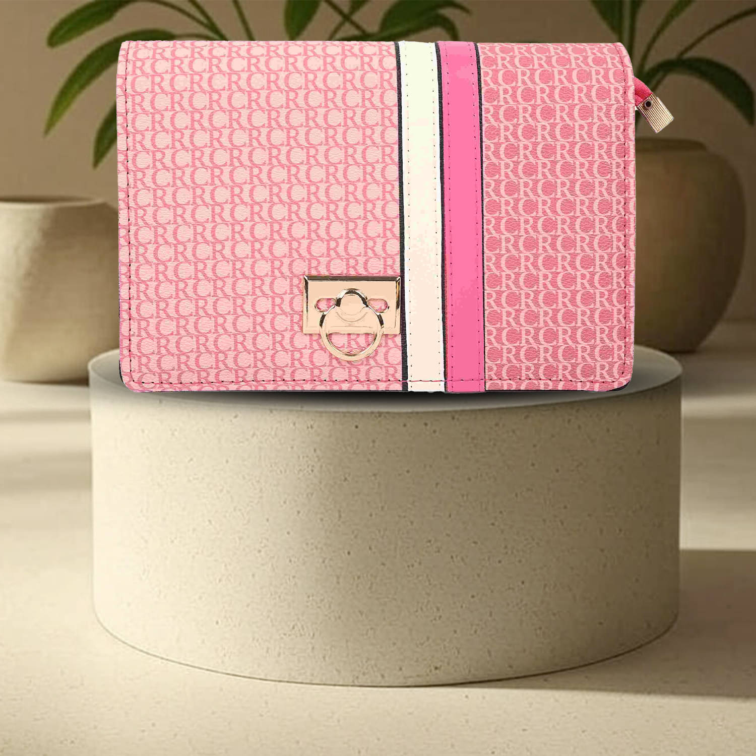    			Sageware Sling Bag Faux Leather Set of 1 ( Pink )