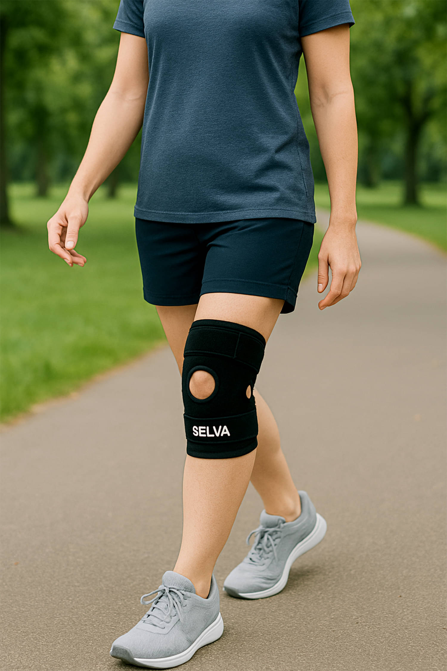     			Selva Unisex Hinged Knee Braces Single Black ( UNIVERSAL - Size )