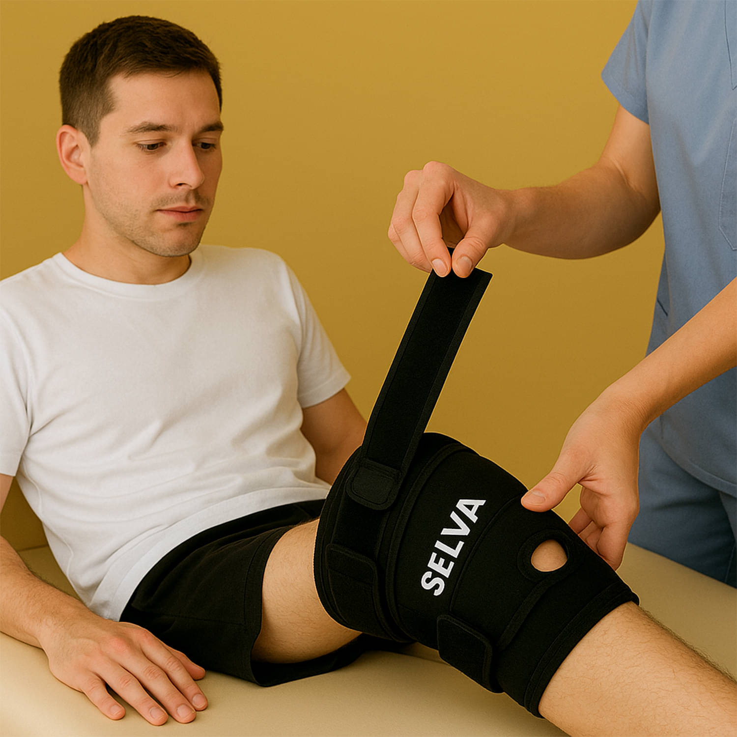     			Selva Unisex Hinged Knee Braces Single Black ( UNIVERSAL - Size )