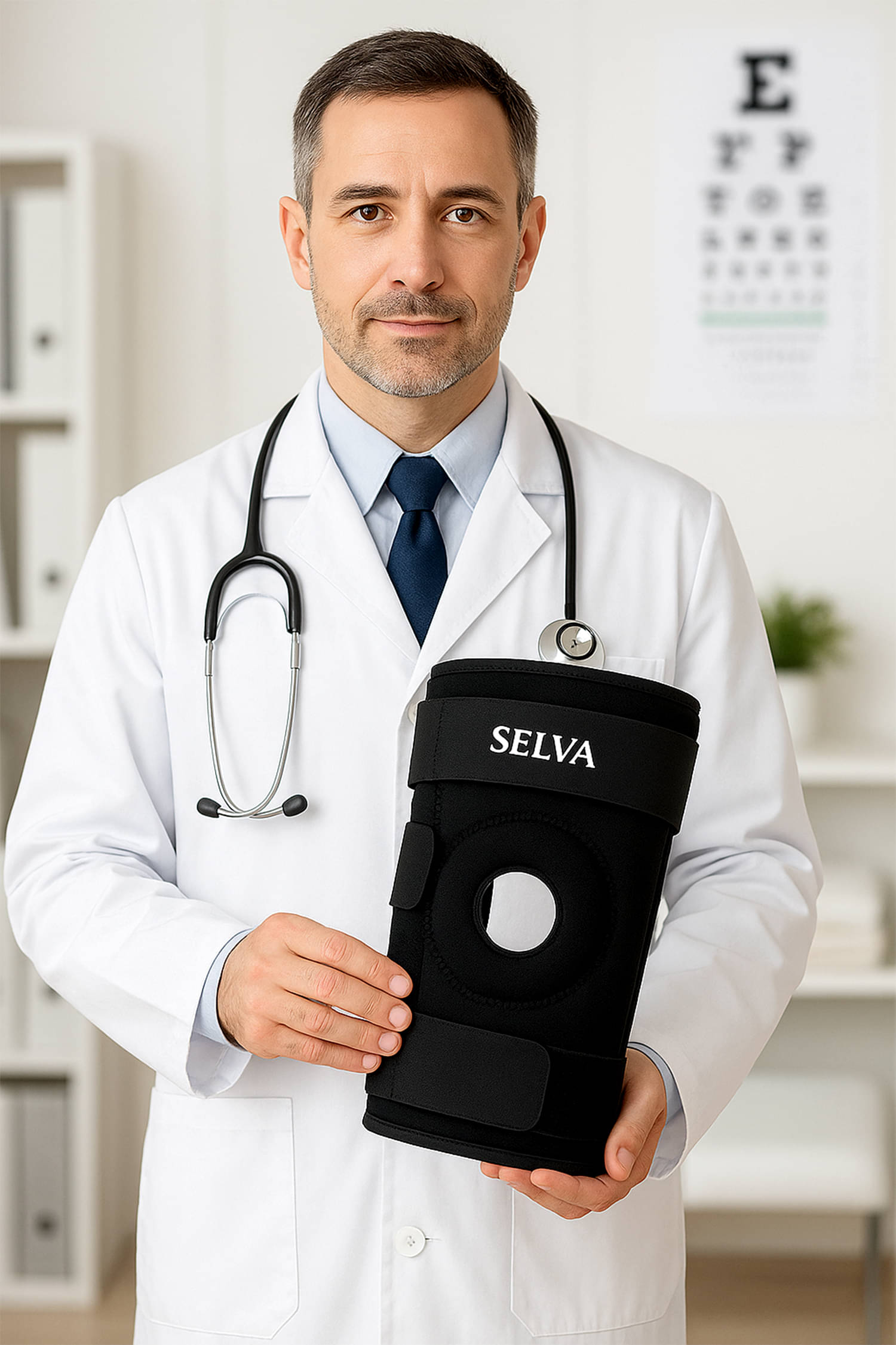     			Selva Unisex Hinged Knee Braces Single Black ( UNIVERSAL - Size )