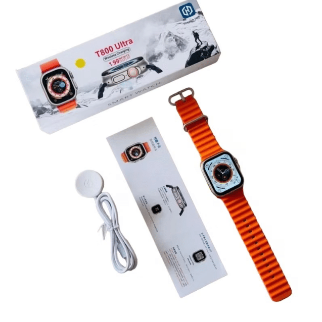 T800 Ultra Smart Watch 1.99" Series 8 HD Display - Campatible for IOS & Android -Bluetooth Call, Fitness Tracker, Voice Assistance|Orange|3 T800 Ultra Smart Watch 1.99" Series 8 HD Display - Campatible for IOS & Android -Bluetooth Call, Fitness Tracker, Voice Assistance|Orange|3