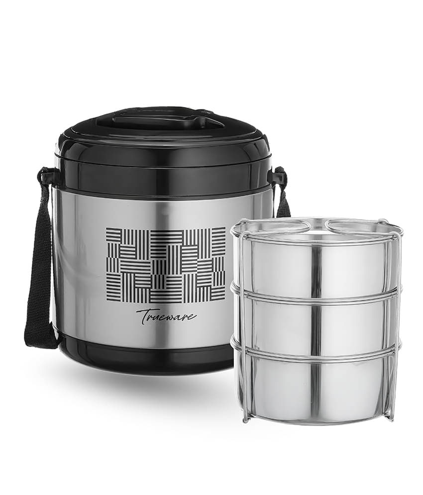     			Trueware Legend 3 Stainless Steel Insulated Lunch Box 3 - Container ( Pack of 1 )