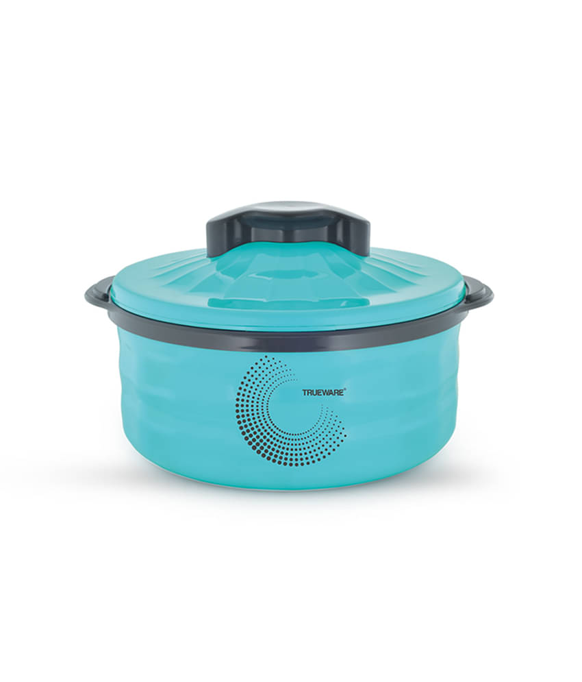 Trueware Stylus Inner Steel Outer Light Blue Plastic Thermoware Casserole ( Set of 1 , 2000 mL ) Trueware Stylus Inner Steel Outer Light Blue Plastic Thermoware Casserole ( Set of 1 , 2000 mL )