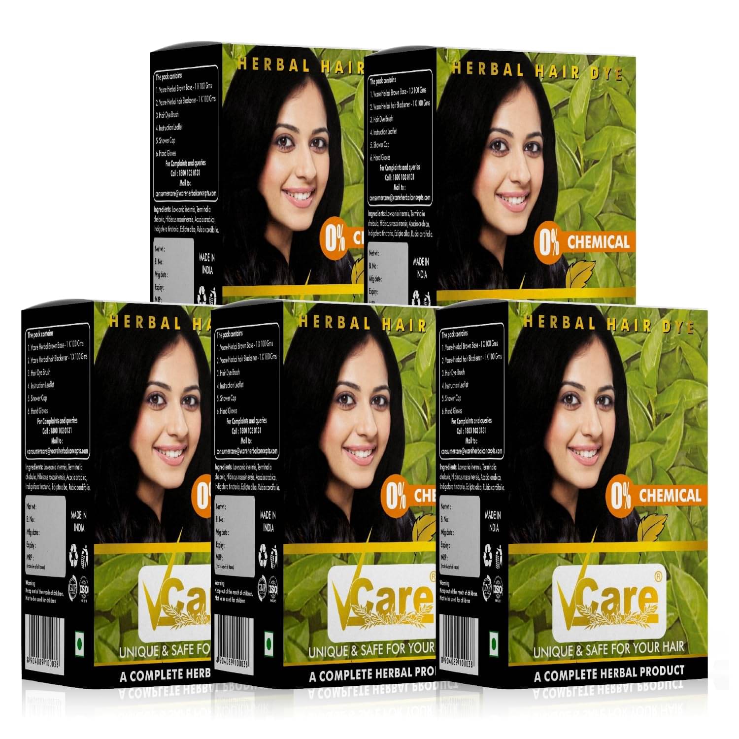     			VCare Herbal Hair Dye Paraben Free Temporary Hair Color 200 g Black