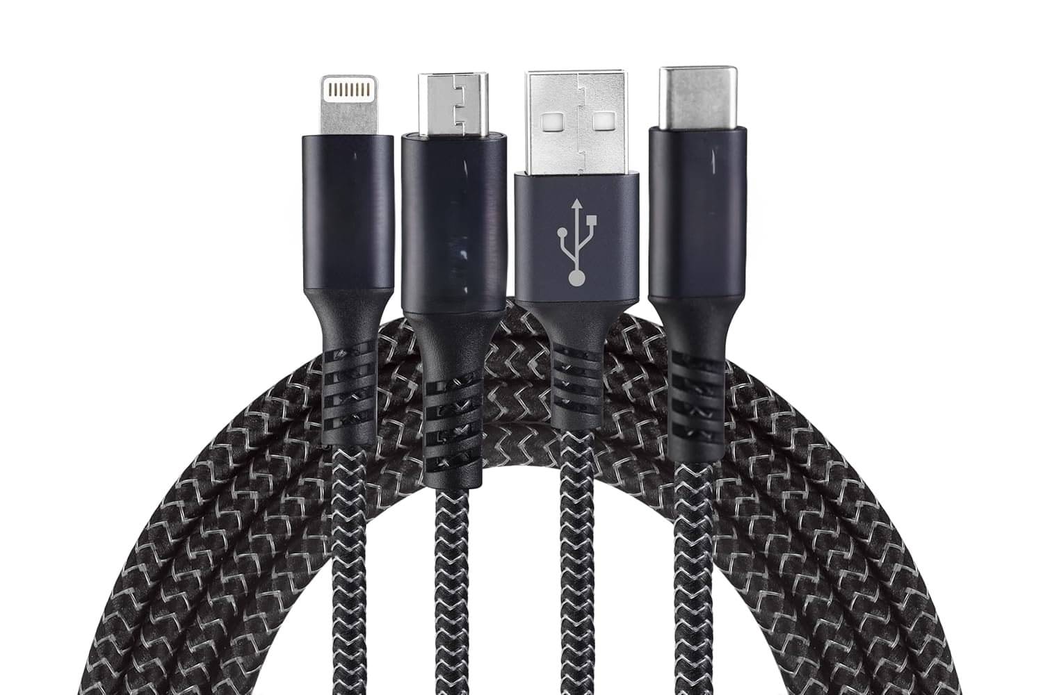     			WHIMSICAL WONDERS 3 in 1 USB Fast Charging Cable | Type C, Lightning, Micro USB Connectors | Fast Charging & Data Sync | Compatible with iPhone, iPad, Android & Type-C Phones | Durable & Tangle-Free
