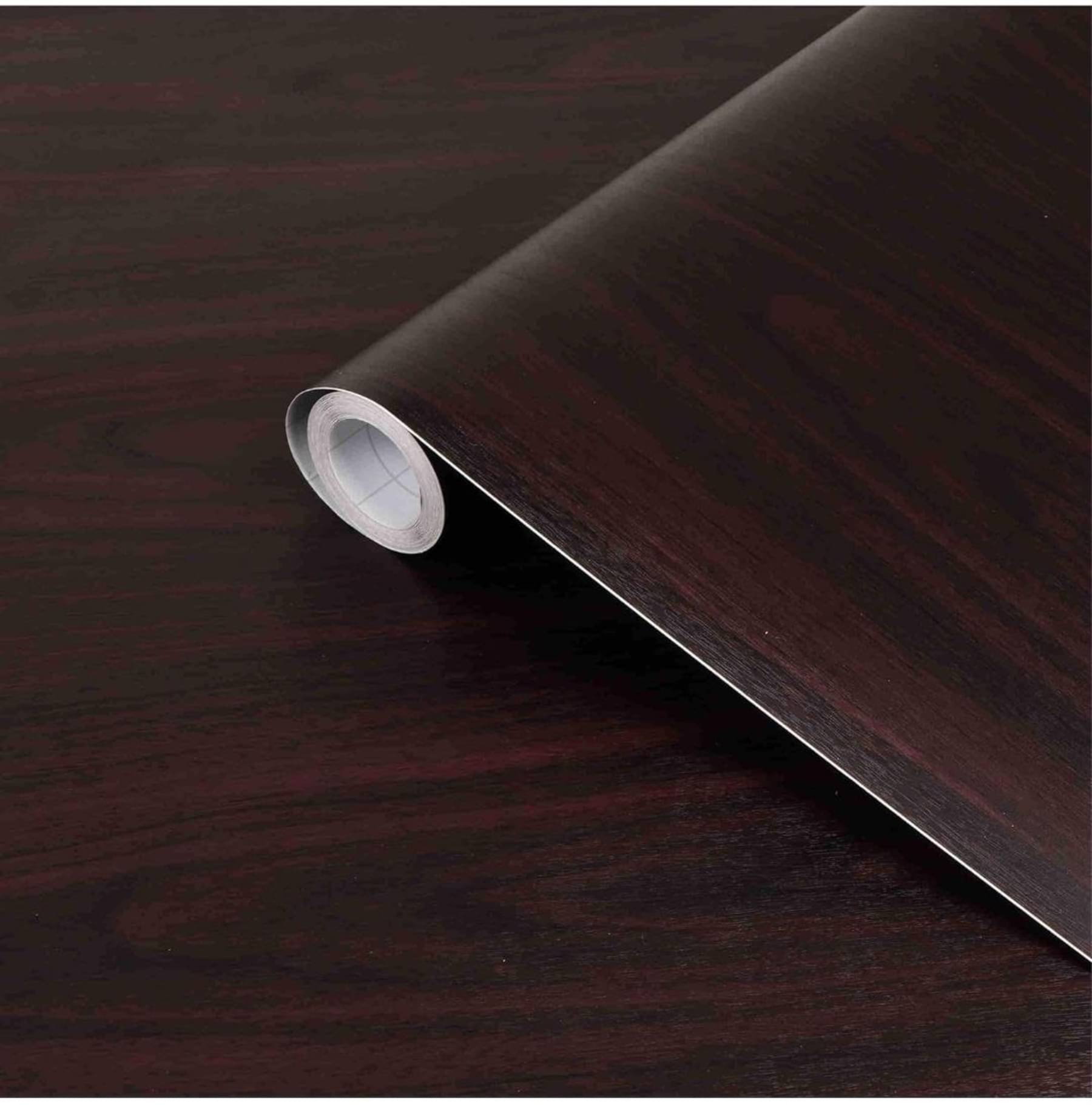     			WRUNJI, DARK WOOD Floral Self-Adhesive Wallpaper PVC Peel & Kitchen & Furniture Makeover(45x500 cm)