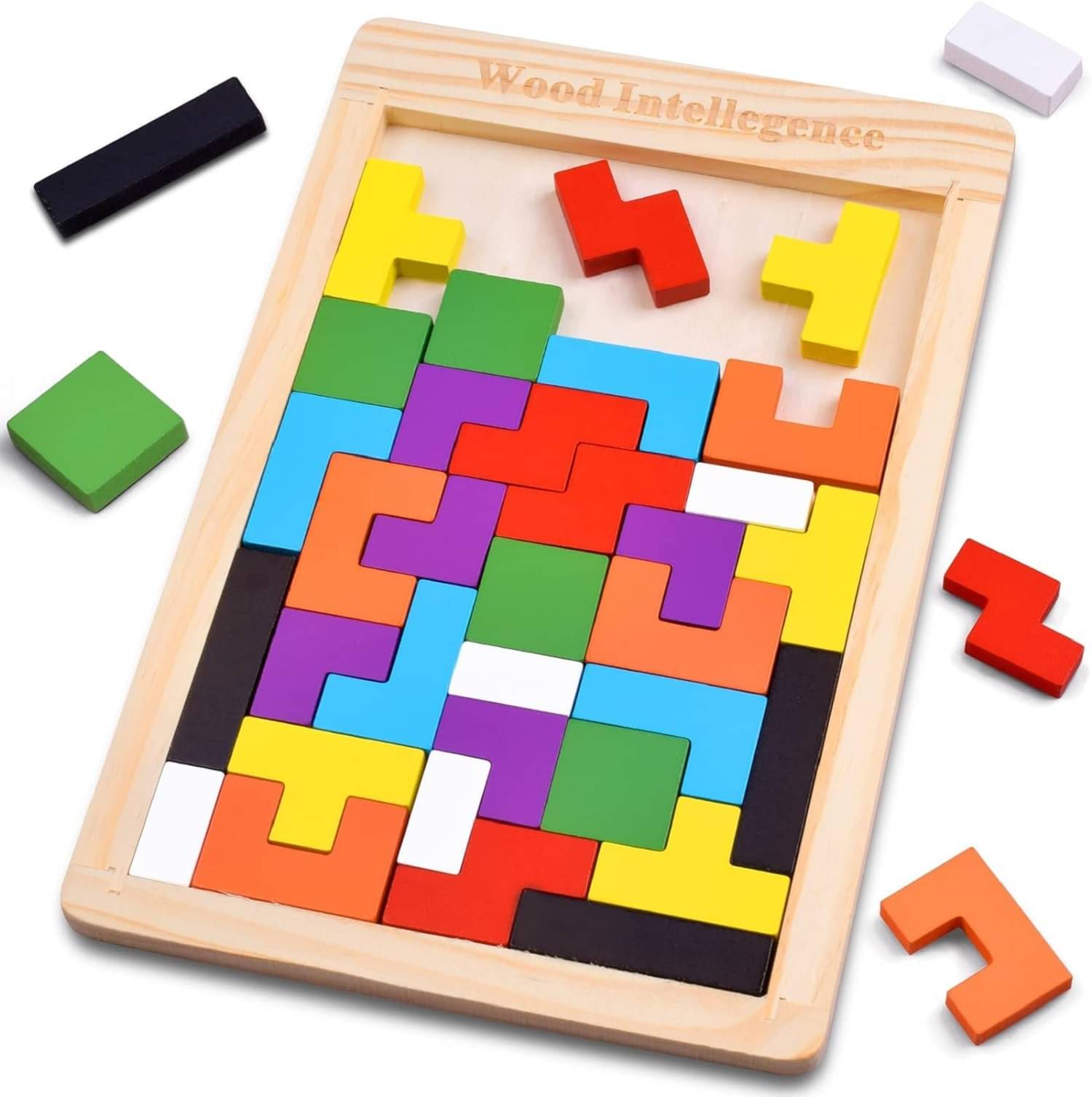     			Wooden Russian Blocks Puzzles for Kids Adults, Wooden-Intelligence Puzzle for Kids
