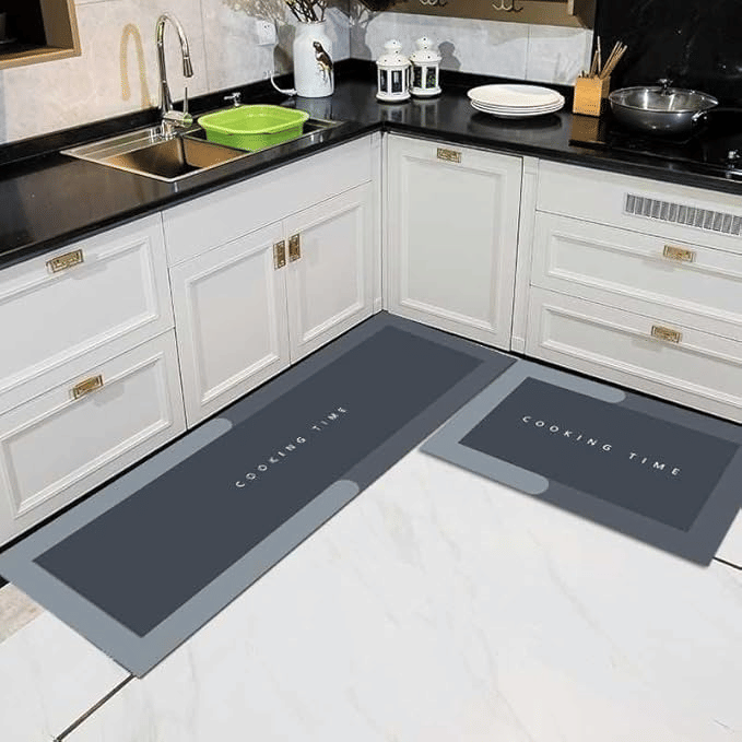 Zedx Gray Runner Set of 2 Polypropylene Printed Other Sizes Ft Zedx Gray Runner Set of 2 Polypropylene Printed Other Sizes Ft