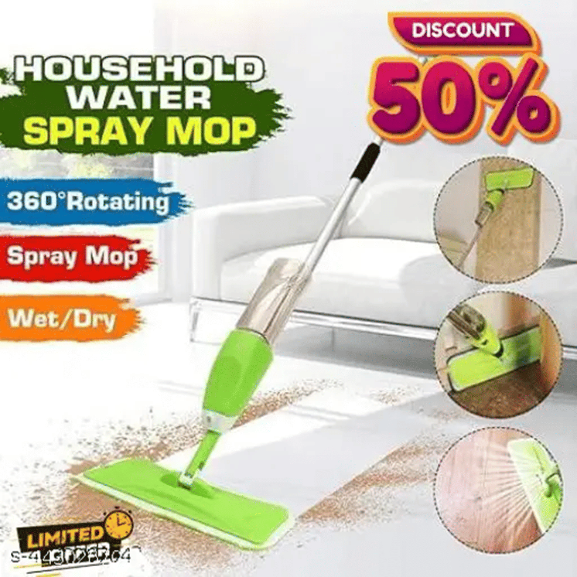 Zedx Spray Mop ( Replaceable Head ) Zedx Spray Mop ( Replaceable Head )