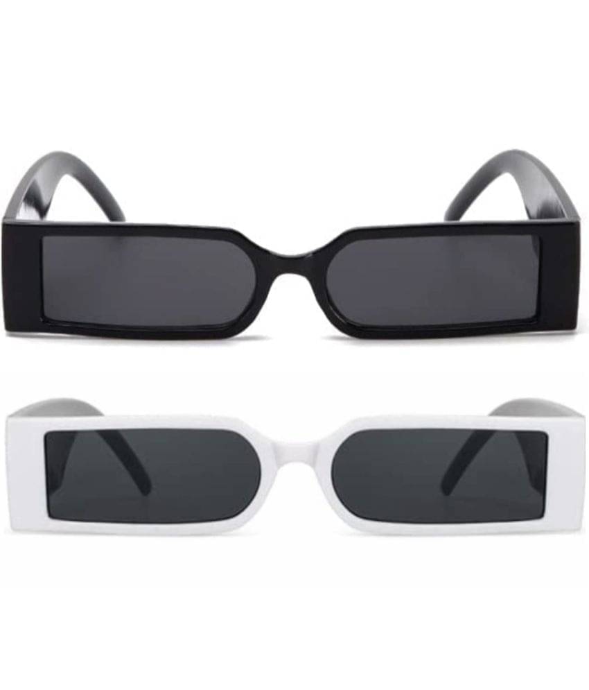     			mahek accessories Multicolor Rectangular Sunglasses ( Pack of 2 )