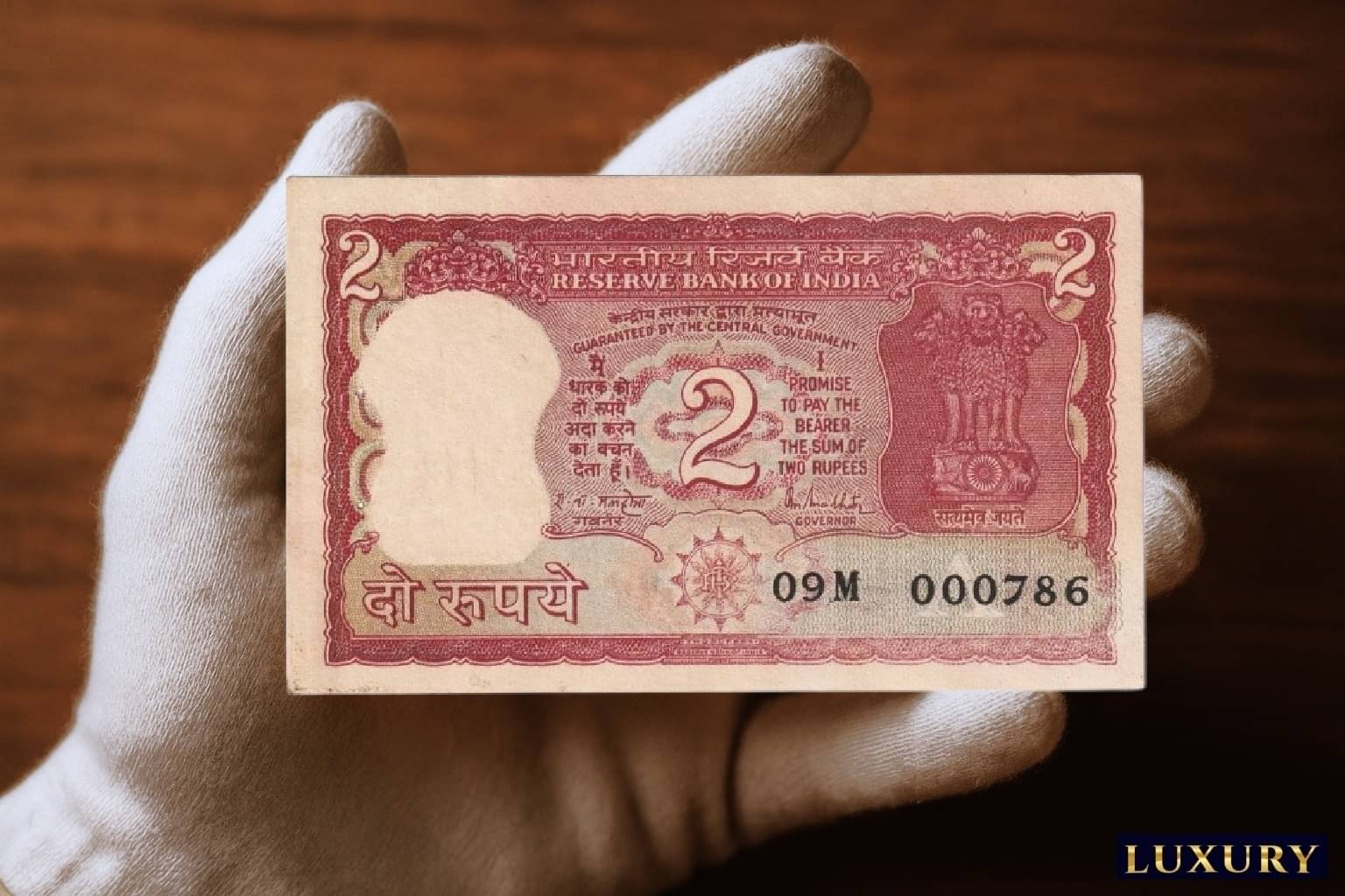     			000786 Series 2 Rupees, Tiger old India Collecting Rare Note