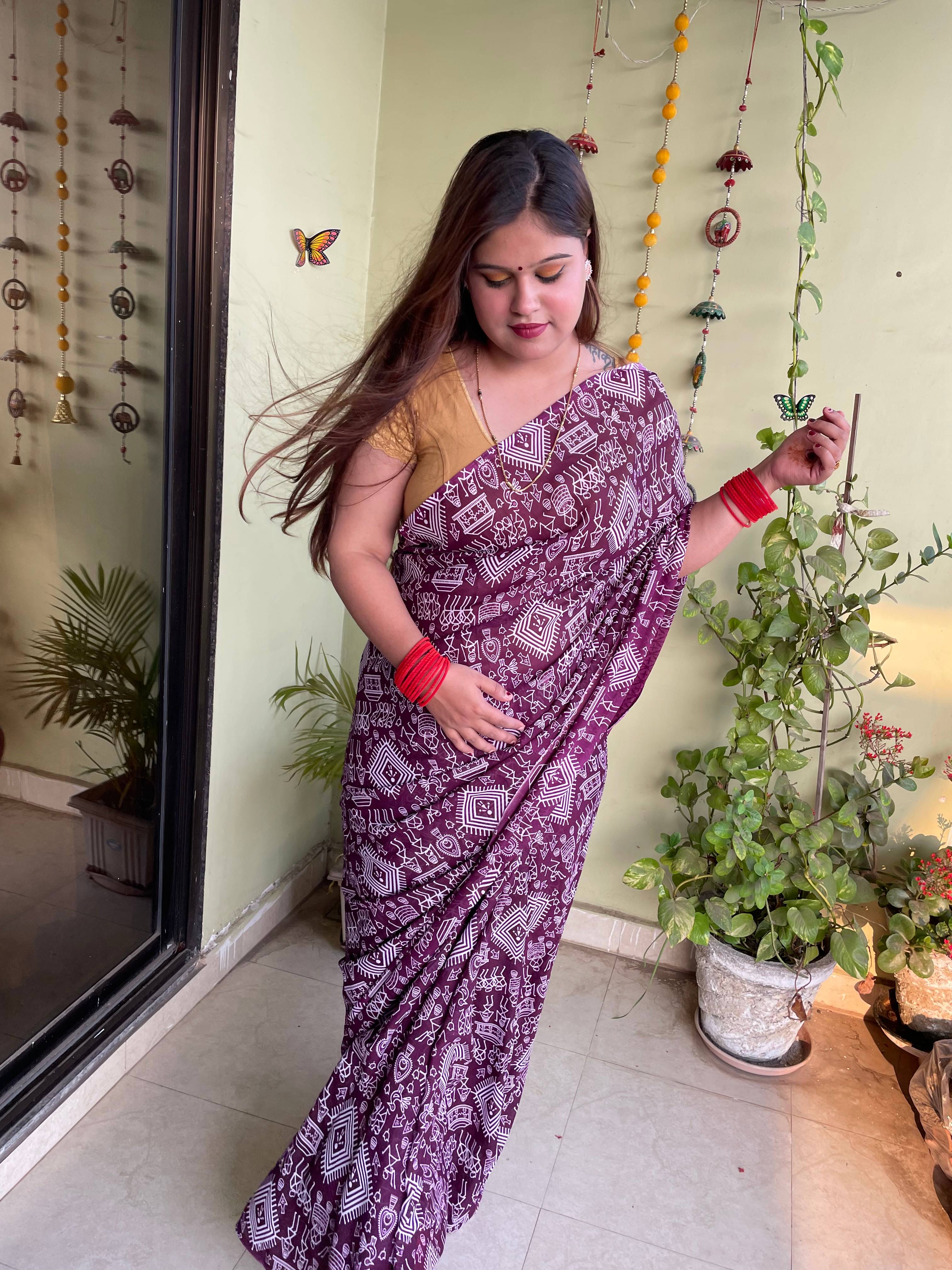     			ANAND SAREES Georgette Printed Ilkal Saree With Unstitched Blouse Piece ( PINK )