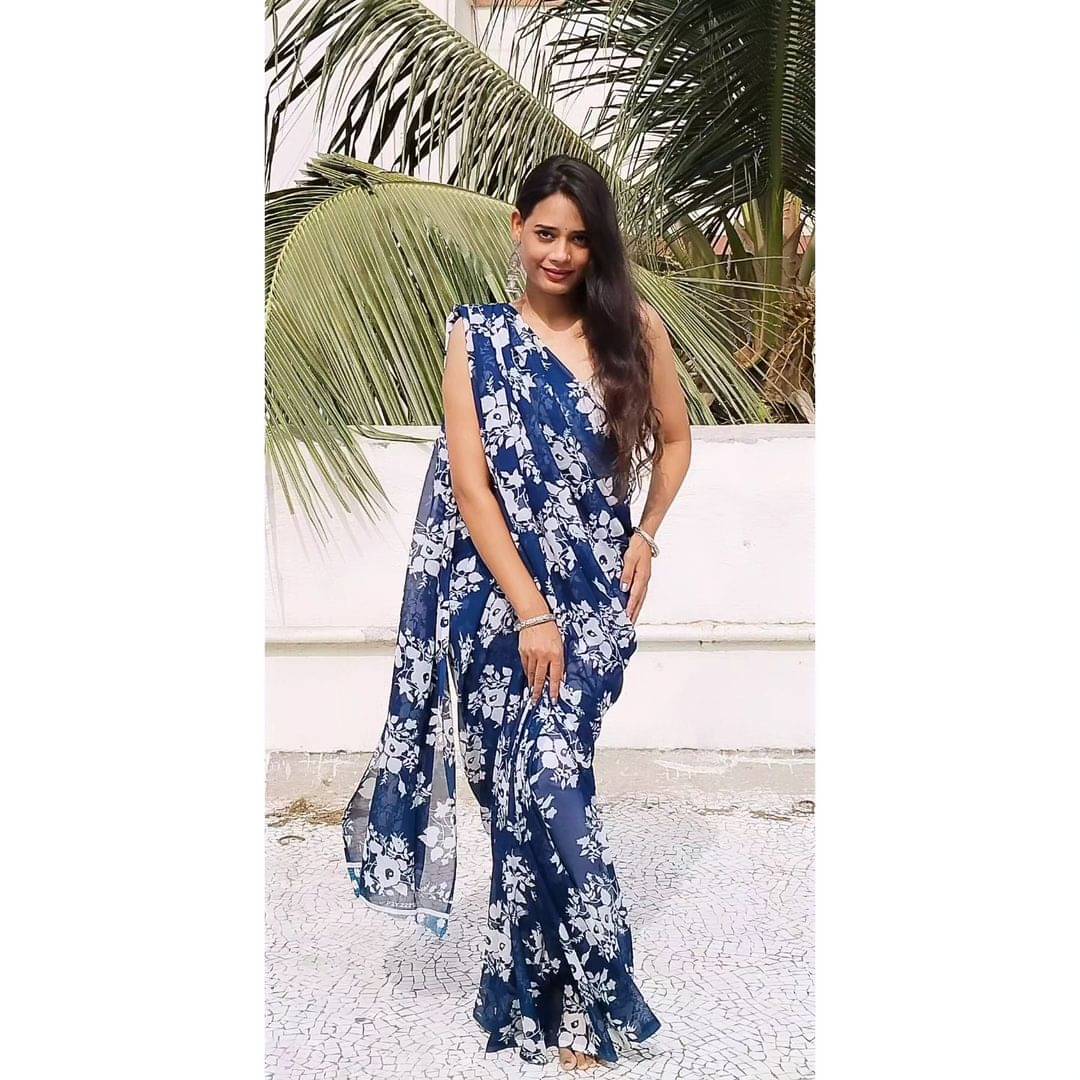 ANAND SAREES Georgette Printed Ilkal Saree With Unstitched Blouse Piece ( RAMA )     			ANAND SAREES Georgette Printed Ilkal Saree With Unstitched Blouse Piece ( RAMA )