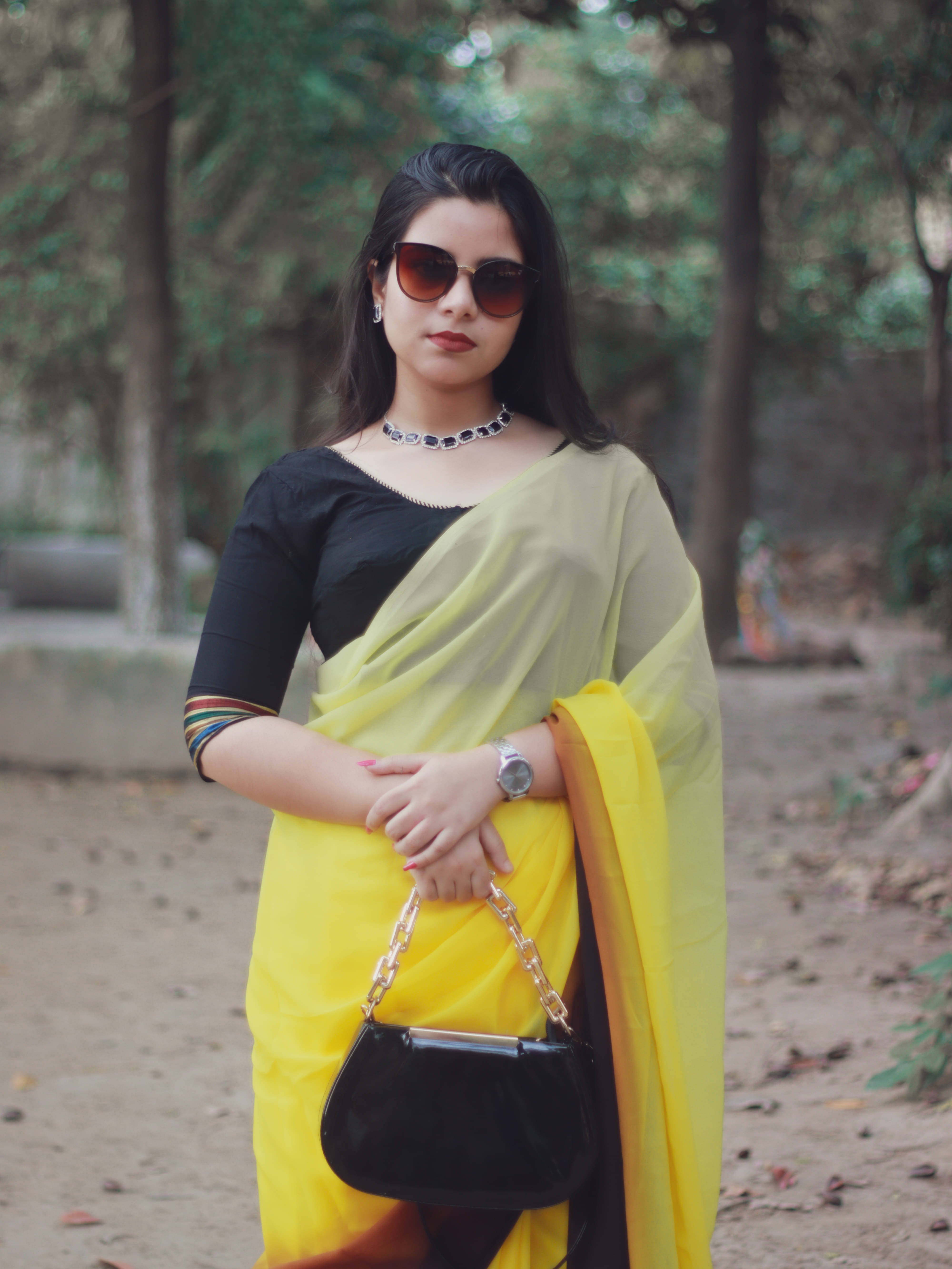 ANAND SAREES Georgette Solid Ilkal Saree With Unstitched Blouse Piece ( YELLOW ) ANAND SAREES Georgette Solid Ilkal Saree With Unstitched Blouse Piece ( YELLOW )