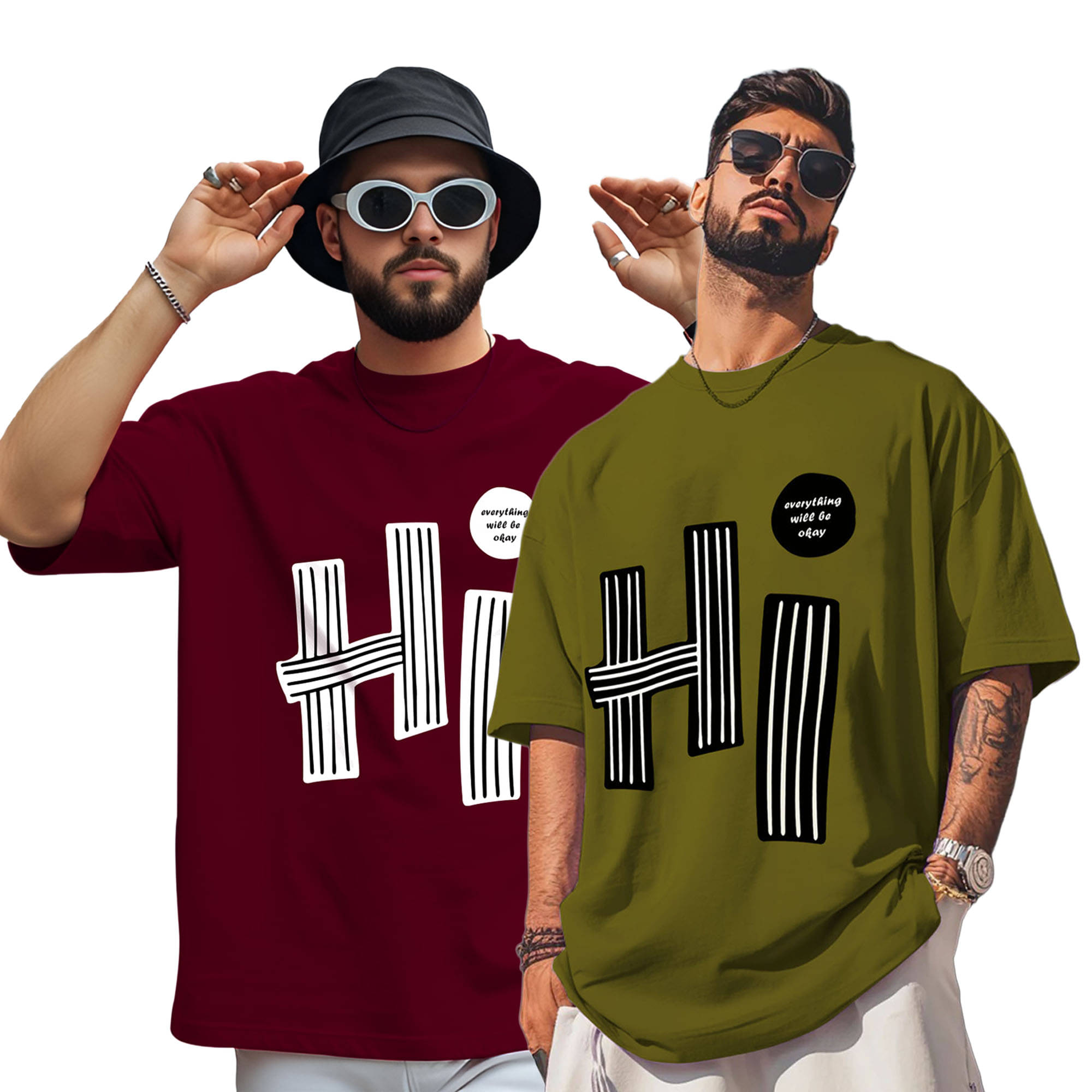 AOOSH Men Cotton Blend Oversized Fit Printed T-Shirt ( Green ) AOOSH Men Cotton Blend Oversized Fit Printed T-Shirt ( Green )