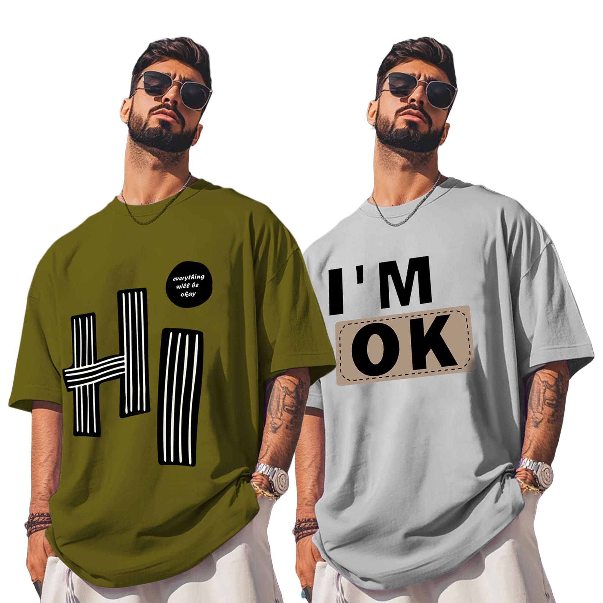 AOOSH Men Cotton Blend Oversized Fit Printed T-Shirt ( Green ) AOOSH Men Cotton Blend Oversized Fit Printed T-Shirt ( Green )