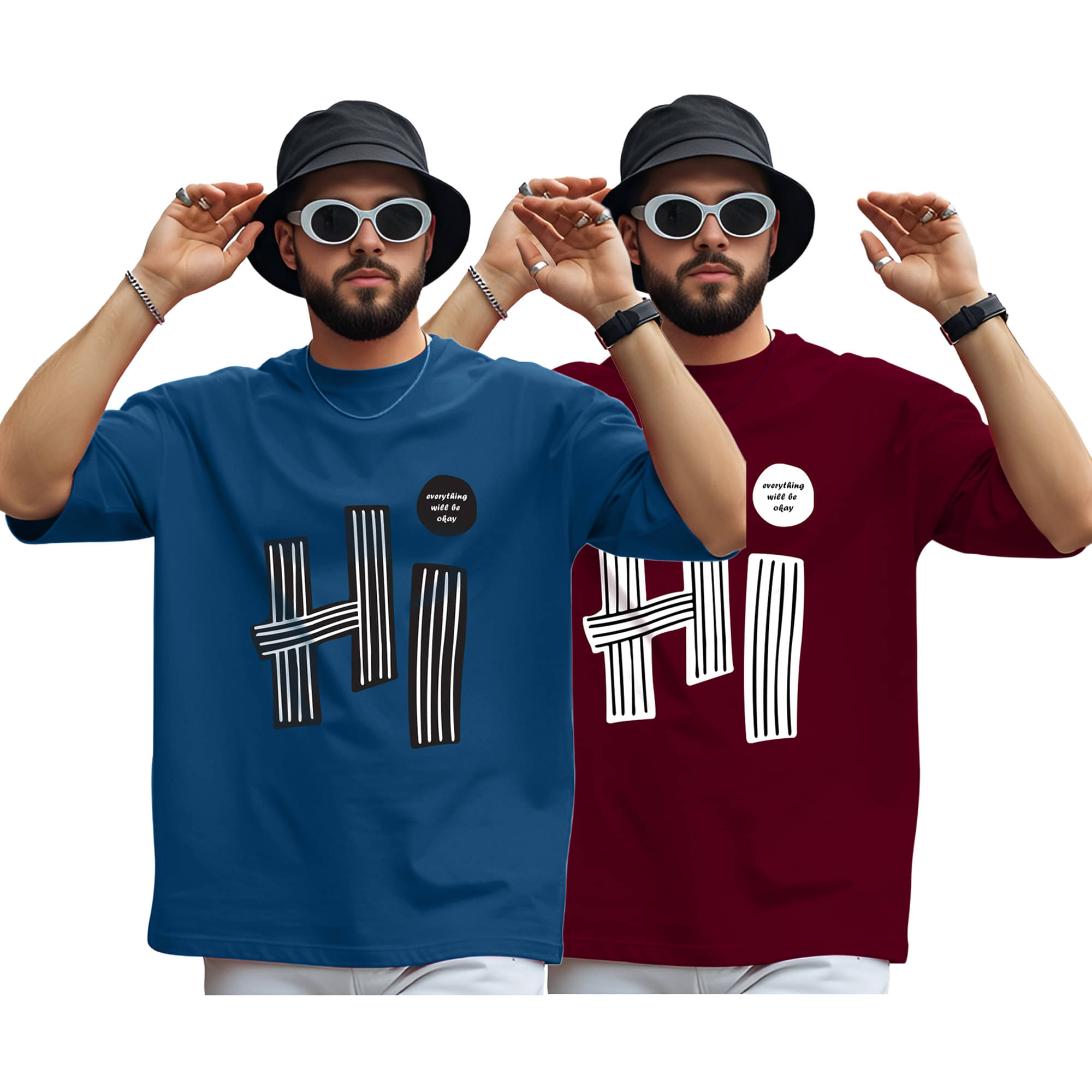 AOOSH Men Cotton Blend Oversized Fit Printed T-Shirt ( Teal Blue ) AOOSH Men Cotton Blend Oversized Fit Printed T-Shirt ( Teal Blue )