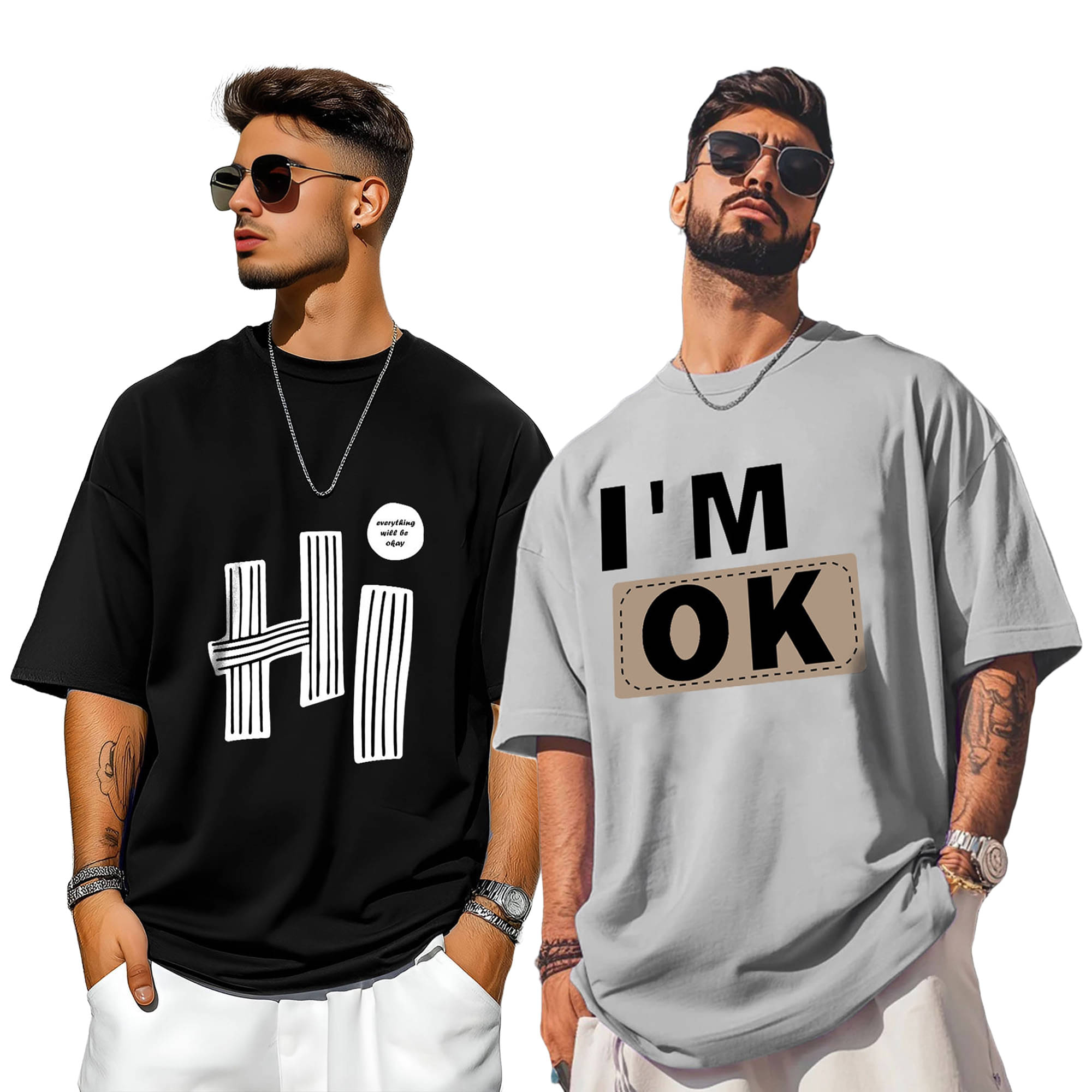     			AUSK Men Cotton Blend Oversized Fit Printed T-Shirt ( Multicolor4 )