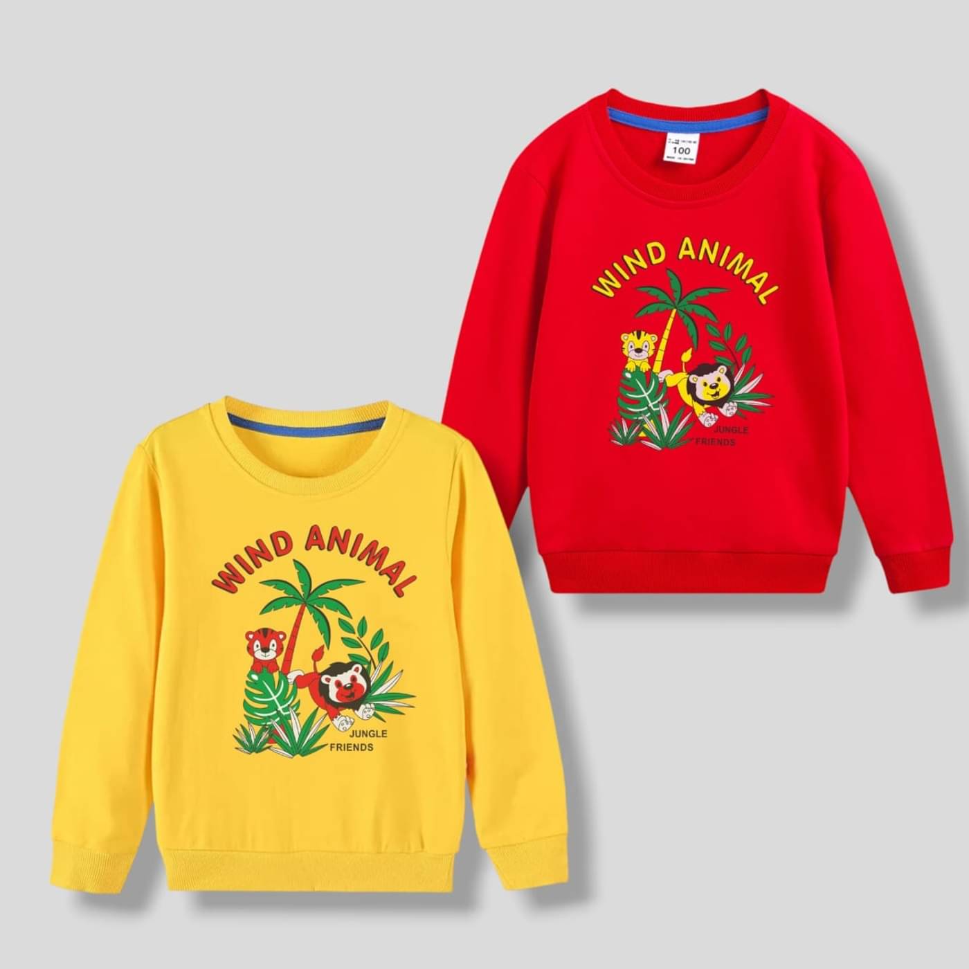 AWANI KNITWEAR Pack of 2 Boys Fleece Sweatshirt ( Red,Yellow )     			AWANI KNITWEAR Pack of 2 Boys Fleece Sweatshirt ( Red,Yellow )