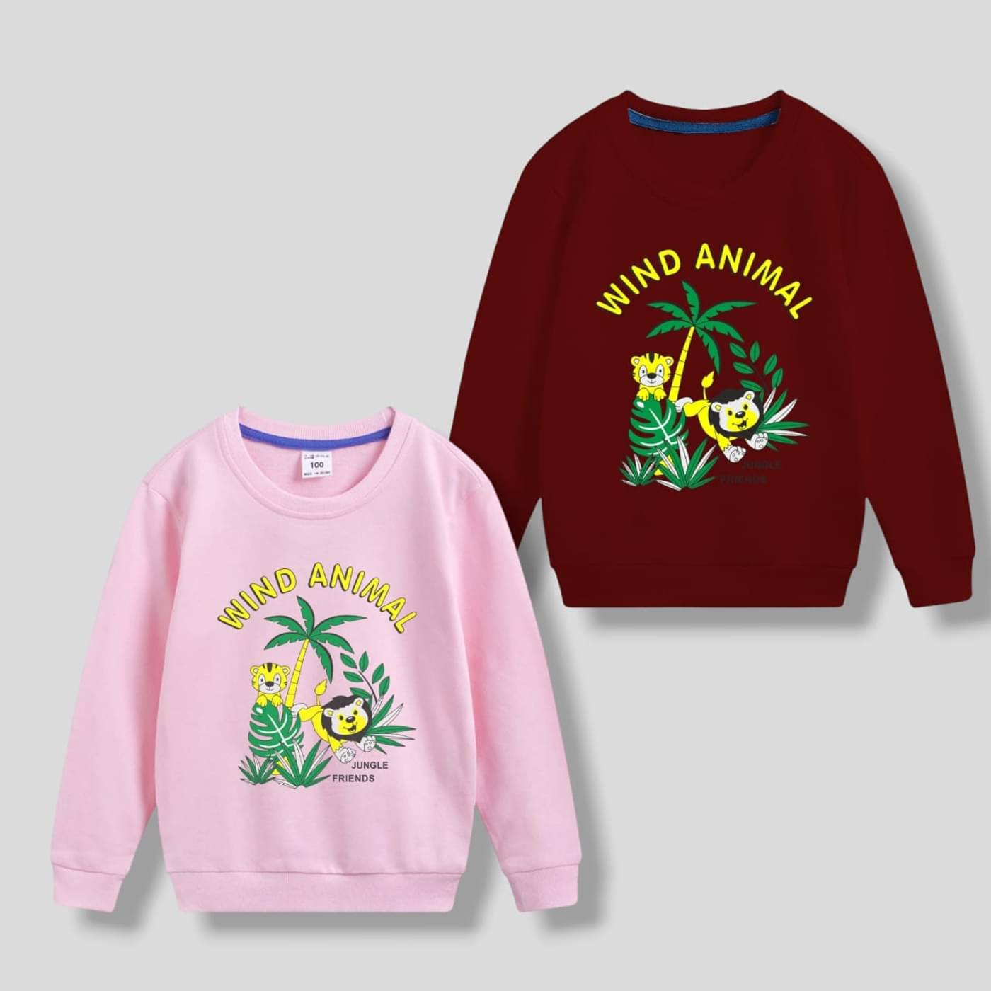 AWANI KNITWEAR Pack of 2 Boys Fleece Sweatshirt ( Pink,Maroon )     			AWANI KNITWEAR Pack of 2 Boys Fleece Sweatshirt ( Pink,Maroon )