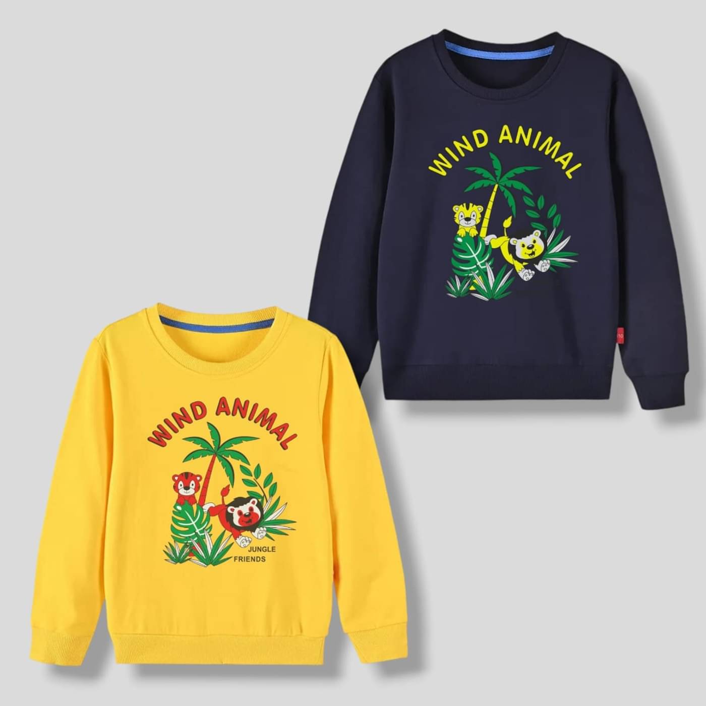 AWANI KNITWEAR Pack of 2 Boys Fleece Sweatshirt ( Yellow,Navy Blue )     			AWANI KNITWEAR Pack of 2 Boys Fleece Sweatshirt ( Yellow,Navy Blue )