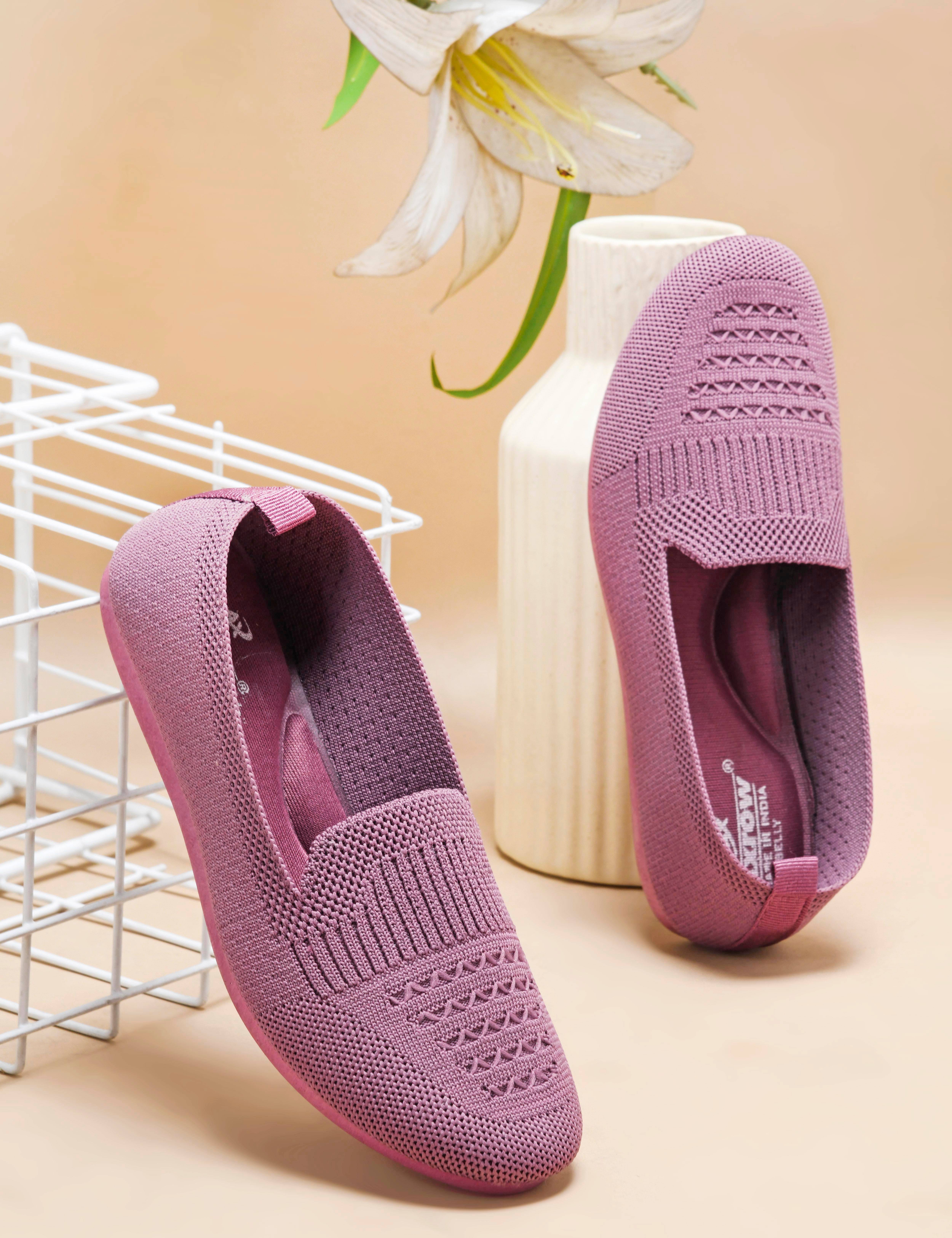     			AXROW Purple Women's Casual Ballerinas