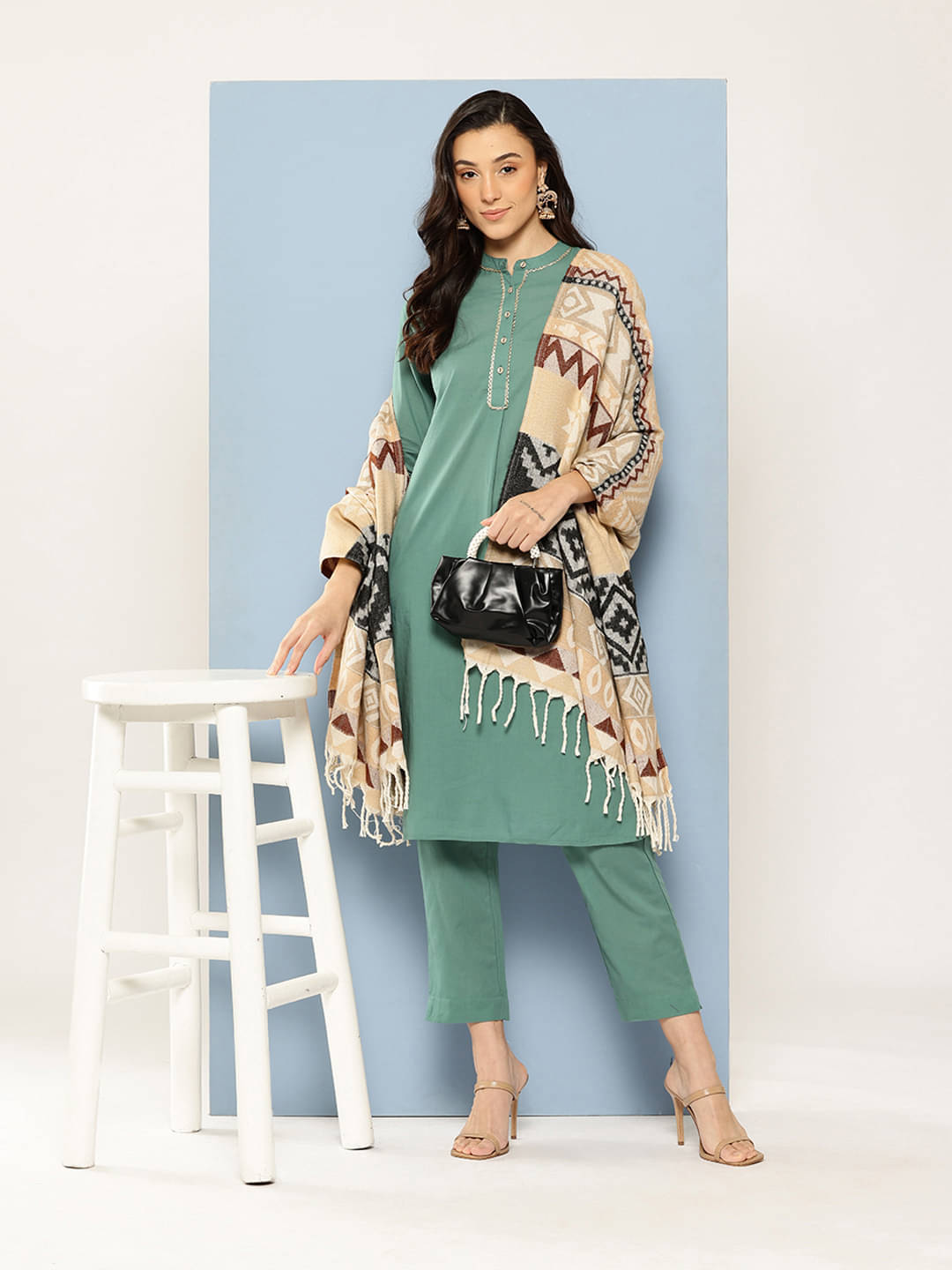     			Arika Multicolor Self Design Shawl - ( Pack of 1 )