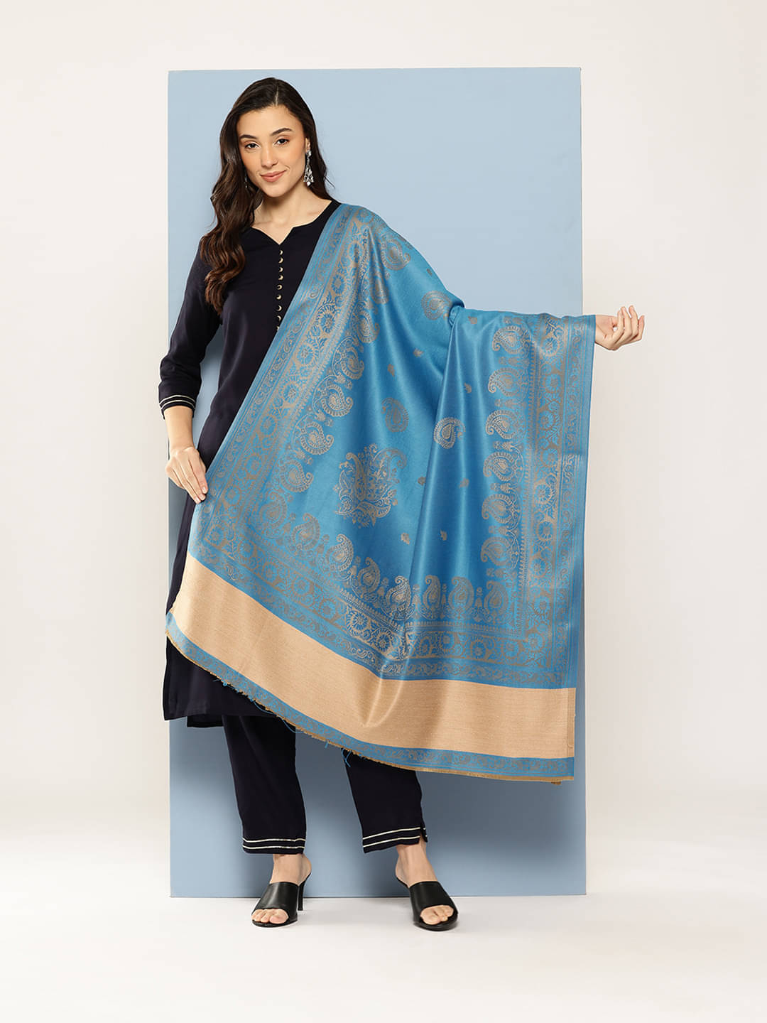     			Arika Multicolor Self Design Shawl - ( Pack of 1 )