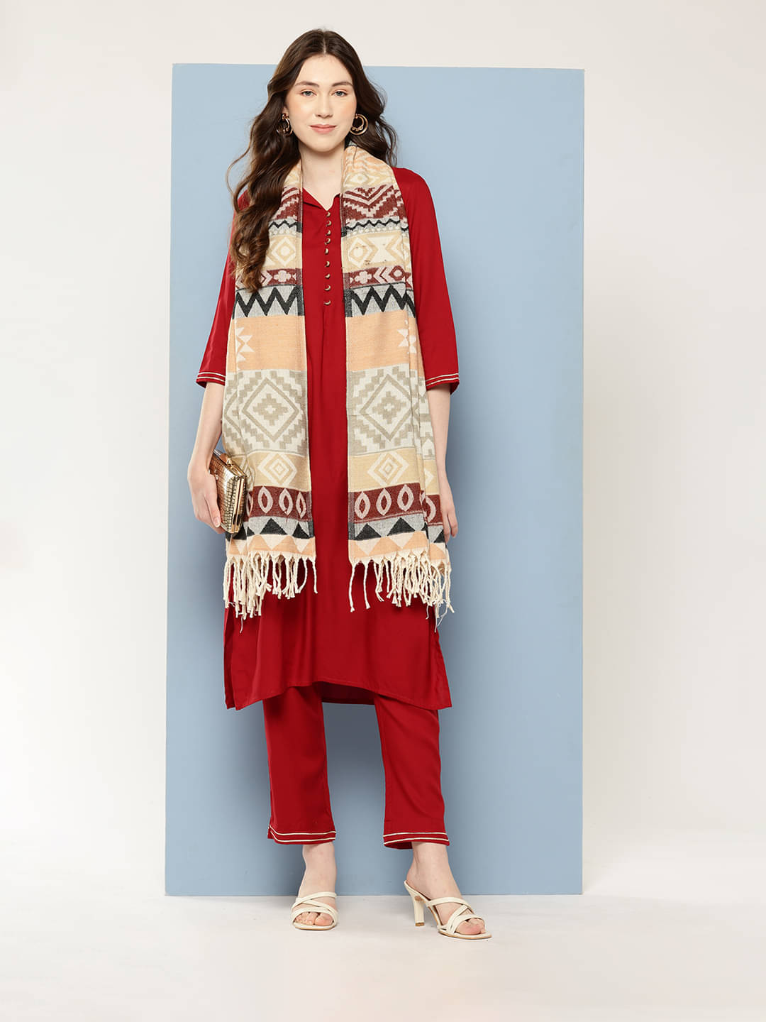     			Arika Multicolor Self Design Shawl - ( Pack of 1 )