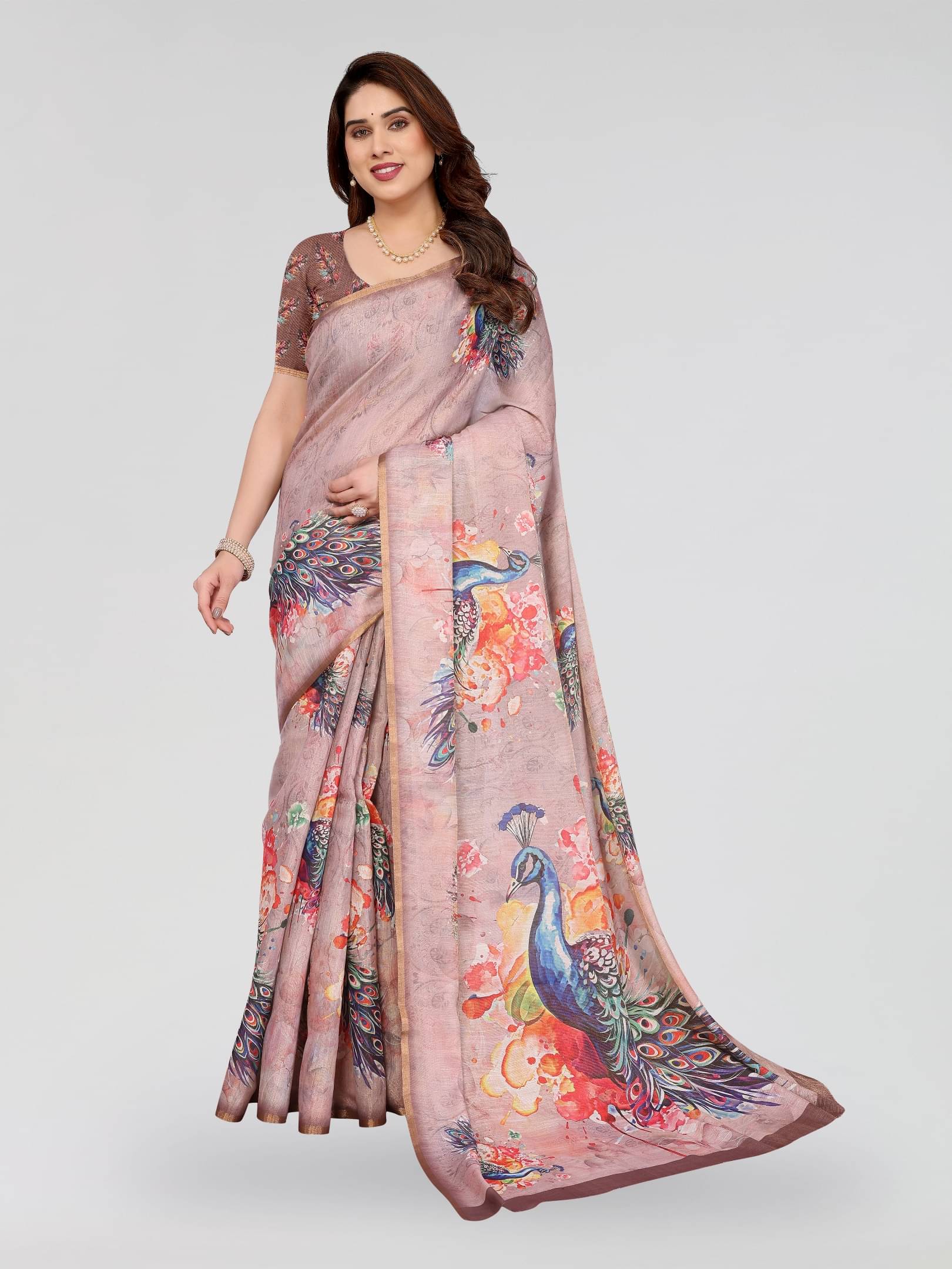     			BANDHANI VILLA Silk Printed Regular Saree With Unstitched Blouse Piece ( Multicolor 3 )