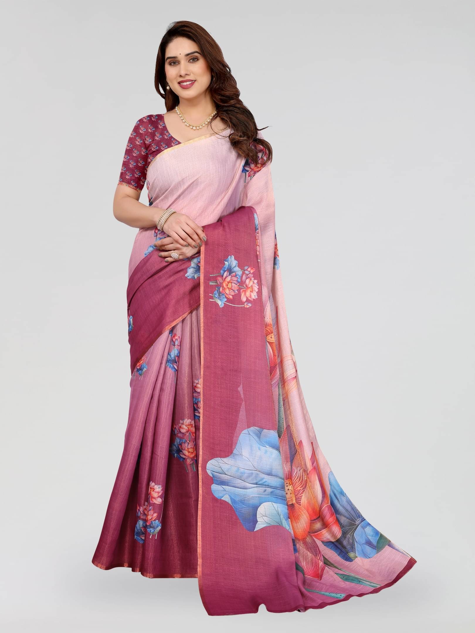 BANDHANI VILLA Silk Printed Regular Saree With Unstitched Blouse Piece ( Multicolor 4 )     			BANDHANI VILLA Silk Printed Regular Saree With Unstitched Blouse Piece ( Multicolor 4 )