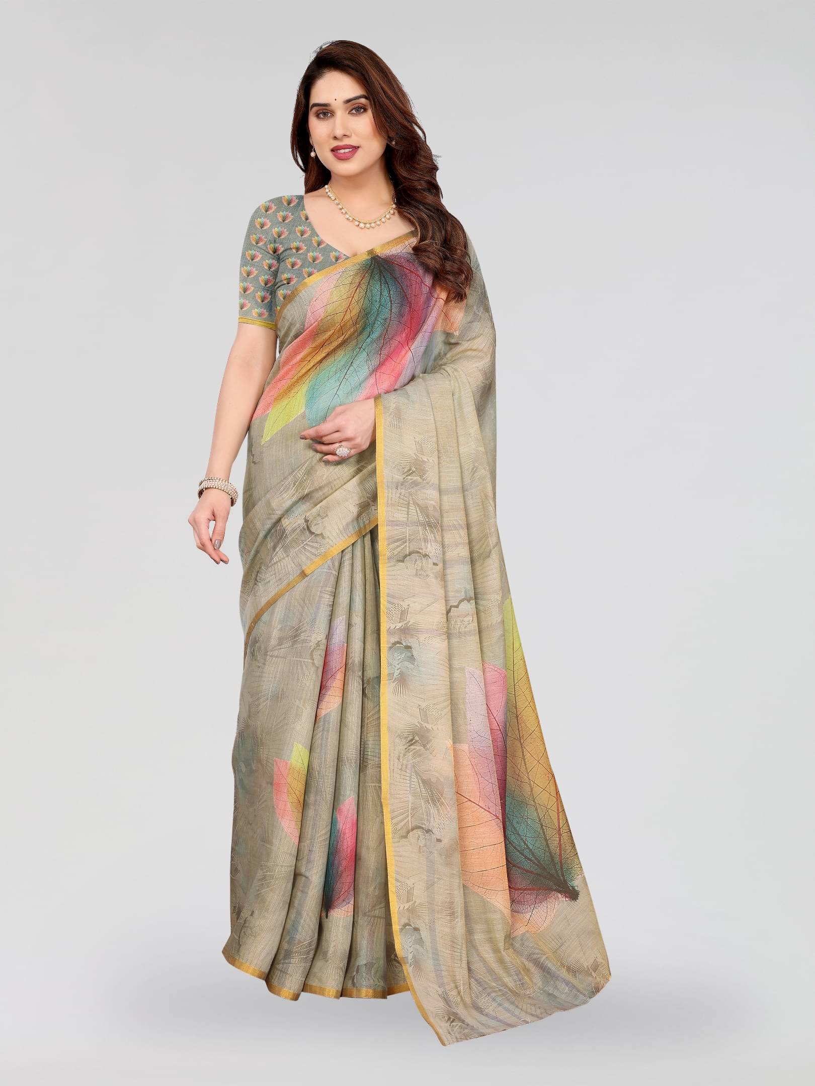 BANDHANI VILLA Silk Printed Regular Saree With Unstitched Blouse Piece ( Multicolor 1 ) BANDHANI VILLA Silk Printed Regular Saree With Unstitched Blouse Piece ( Multicolor 1 )