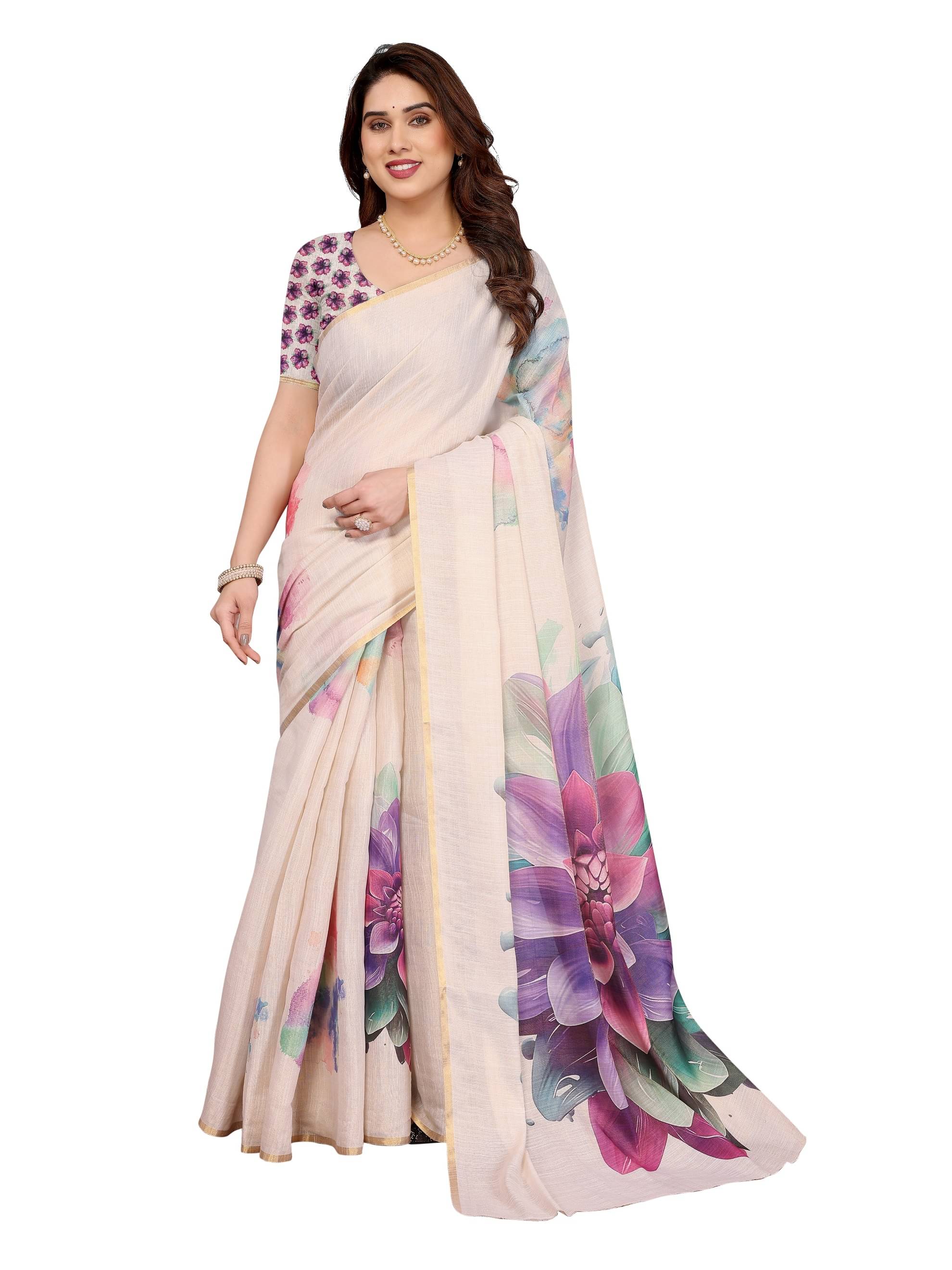     			BANDHANI VILLA Silk Printed Regular Saree With Unstitched Blouse Piece ( Multicolor 6 )