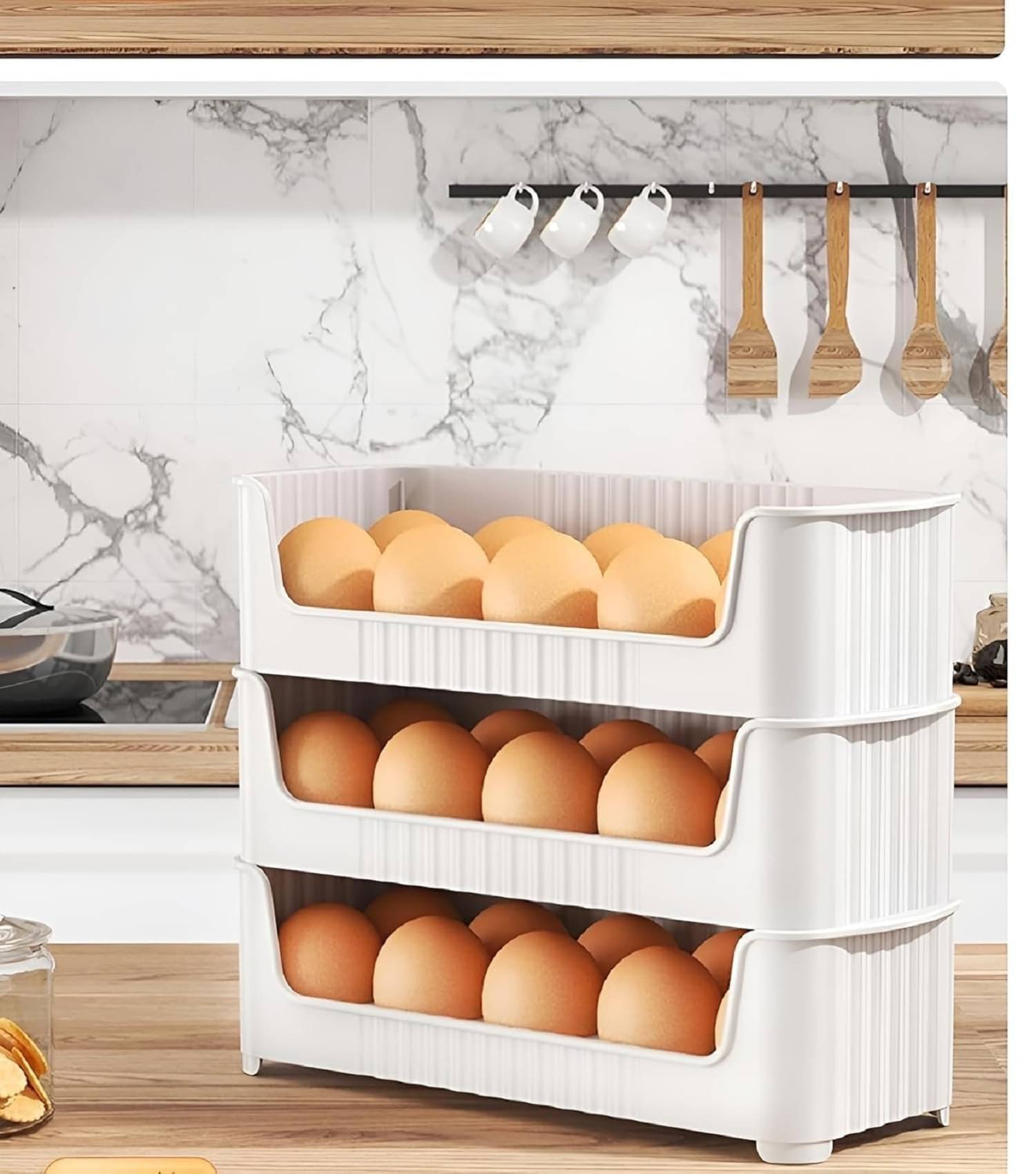     			BECKONMART Plastic Multicolor Egg Container ( Set of 1 )