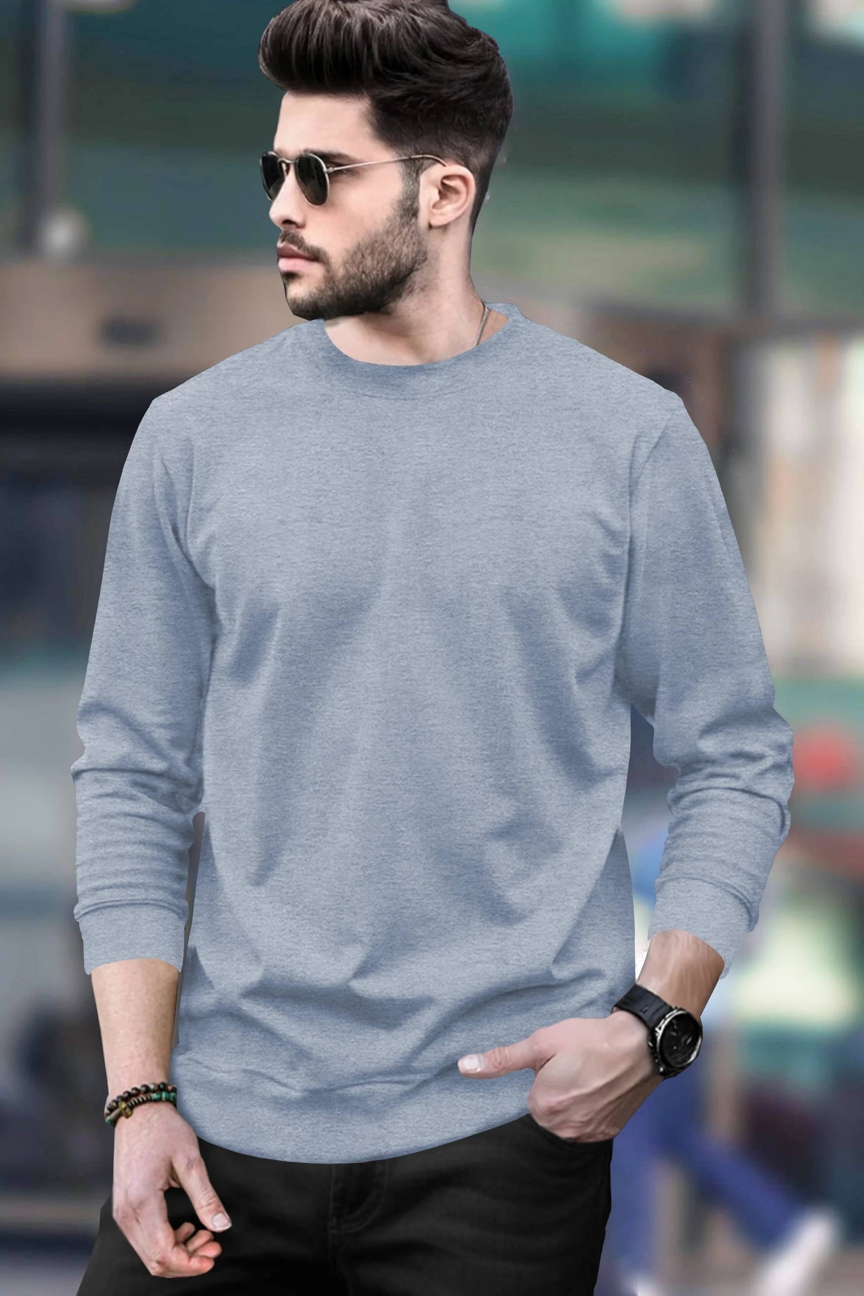    			BLIVE Men Cotton Blend Regular Fit Solid T-Shirt ( Blue )
