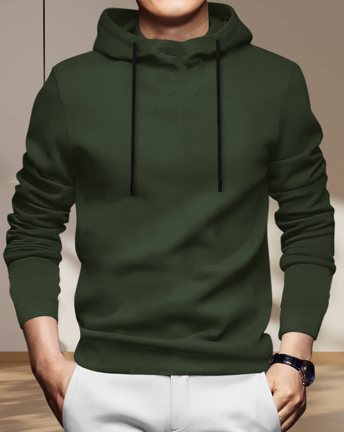 BLIVE Men Cotton Blend Regular Fit Solid T-Shirt ( Dark Green ) BLIVE Men Cotton Blend Regular Fit Solid T-Shirt ( Dark Green )