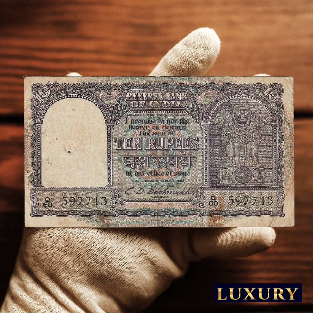 Big 1 Mor/Peacock Rare 10 Rupees C.D Deshmukh Sign, old India Collecting Note Big 1 Mor/Peacock Rare 10 Rupees C.D Deshmukh Sign, old India Collecting Note
