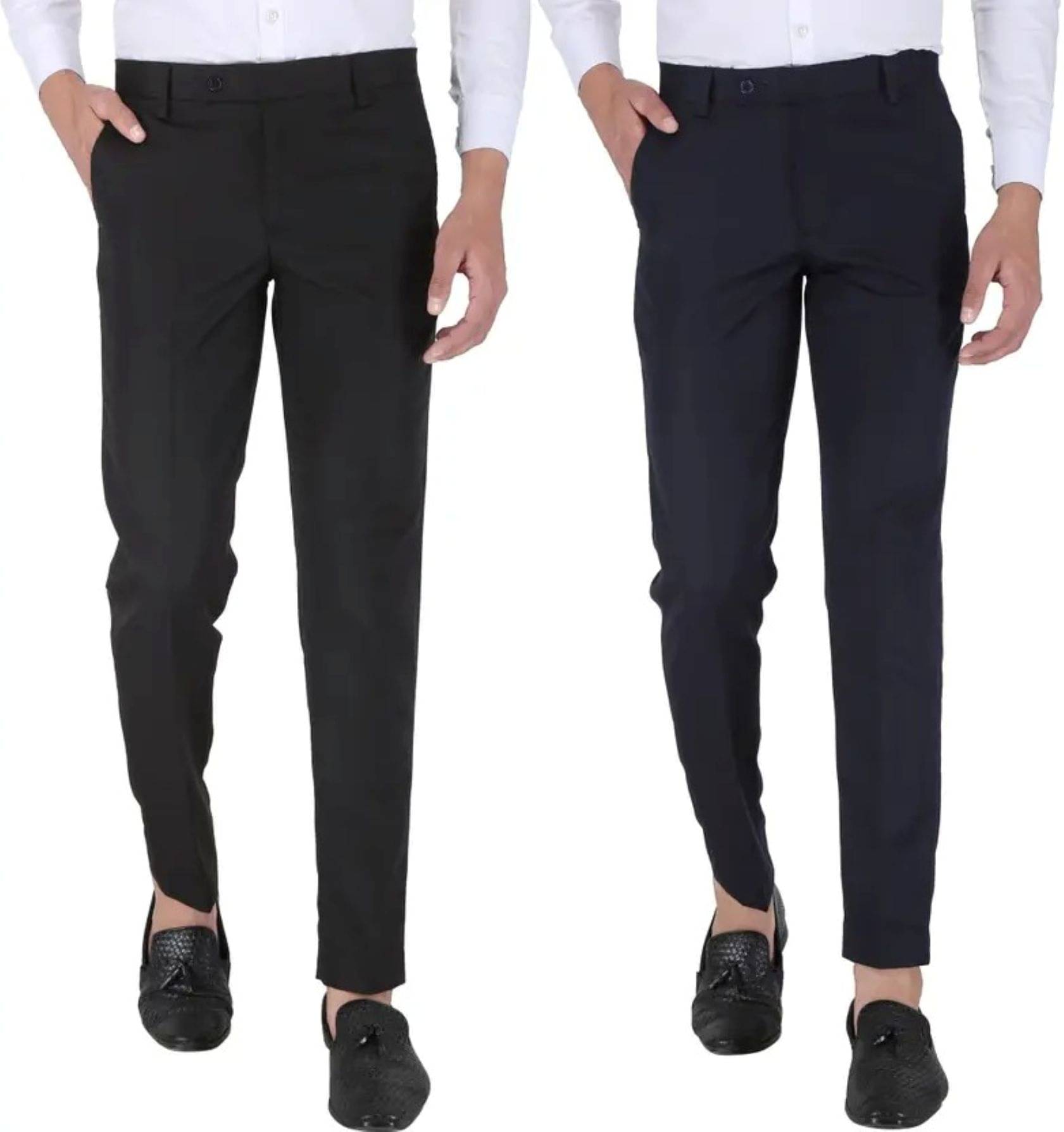 CEO FABRICS Regular Flat Men's Formal Trouser - Multicolored ( Pack of 2 ) CEO FABRICS Regular Flat Men's Formal Trouser - Multicolored ( Pack of 2 )