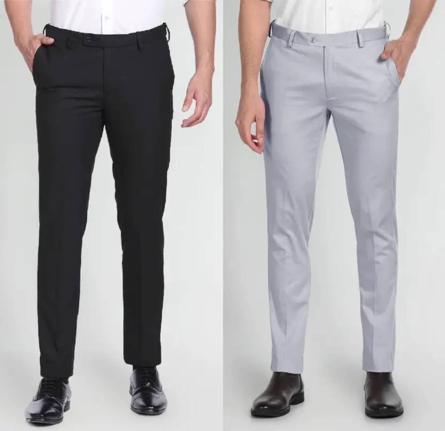     			CEO FABRICS Regular Flat Men's Formal Trouser - Multicolor ( Pack of 2 )