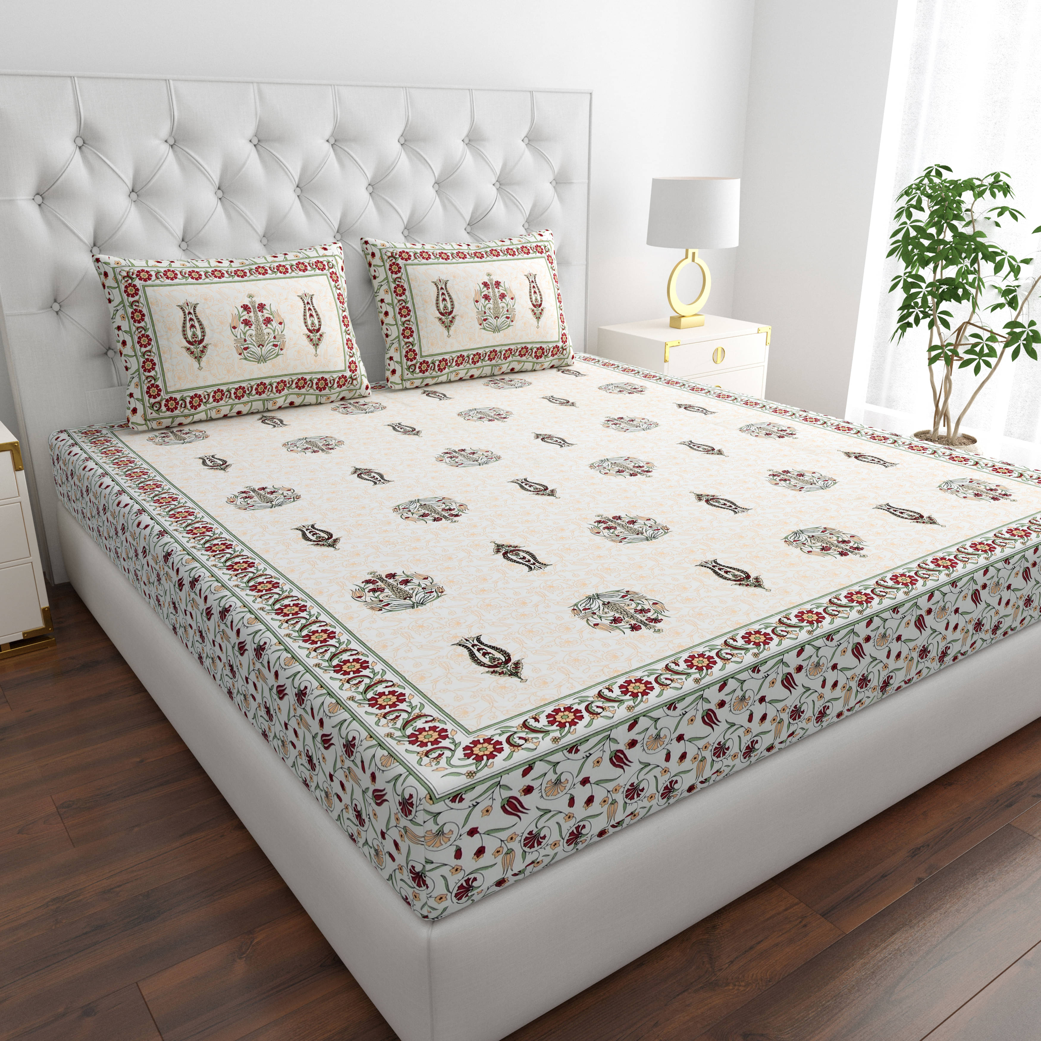 COZYKO Cotton 1 Double King Bedsheet with 2 Pillow Covers ( Multicolor ) COZYKO Cotton 1 Double King Bedsheet with 2 Pillow Covers ( Multicolor )